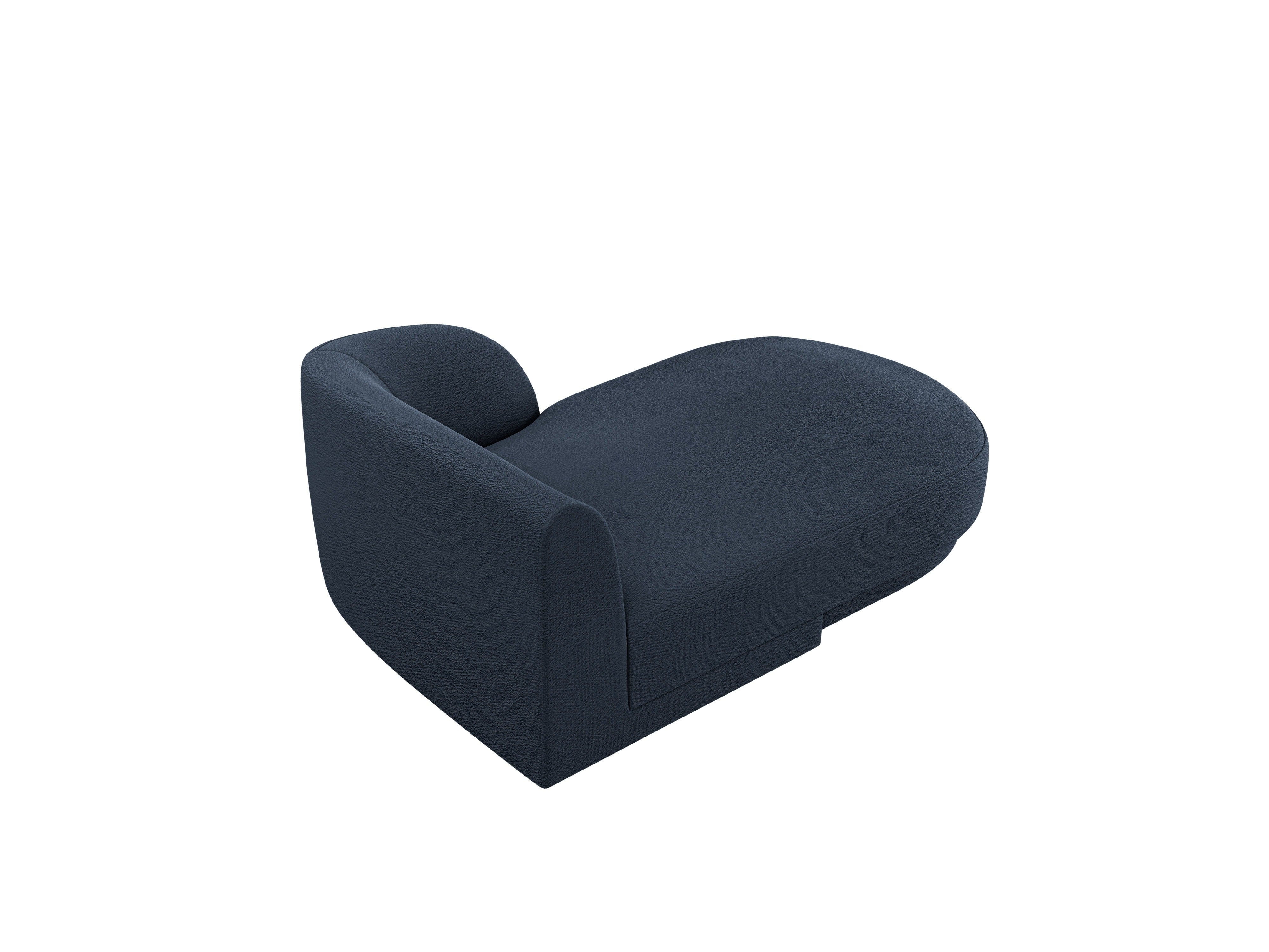 Rechthoekige chaise longue MILEY donkerblauwe boucle