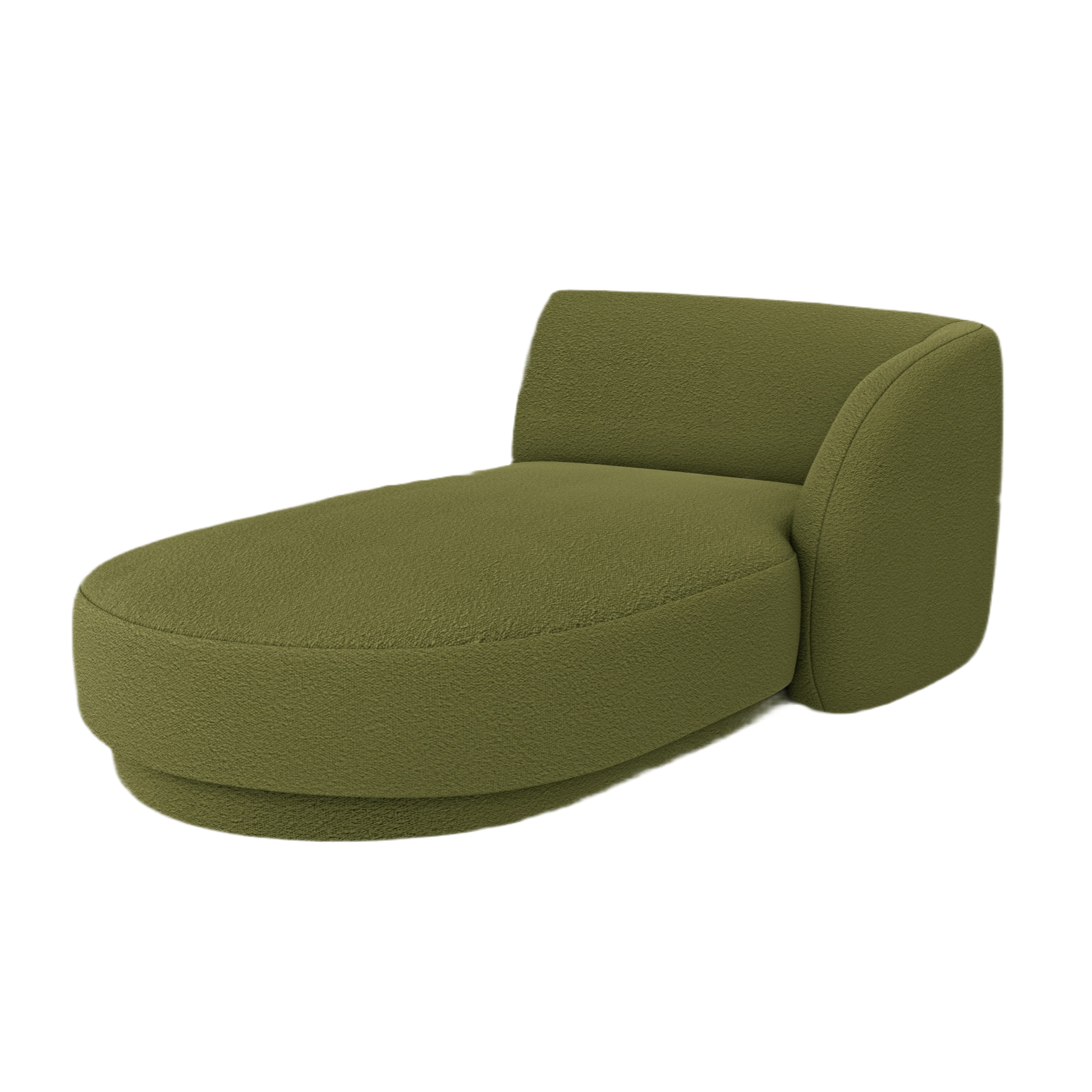 Rechthoekige chaise longue MILEY groene boucle