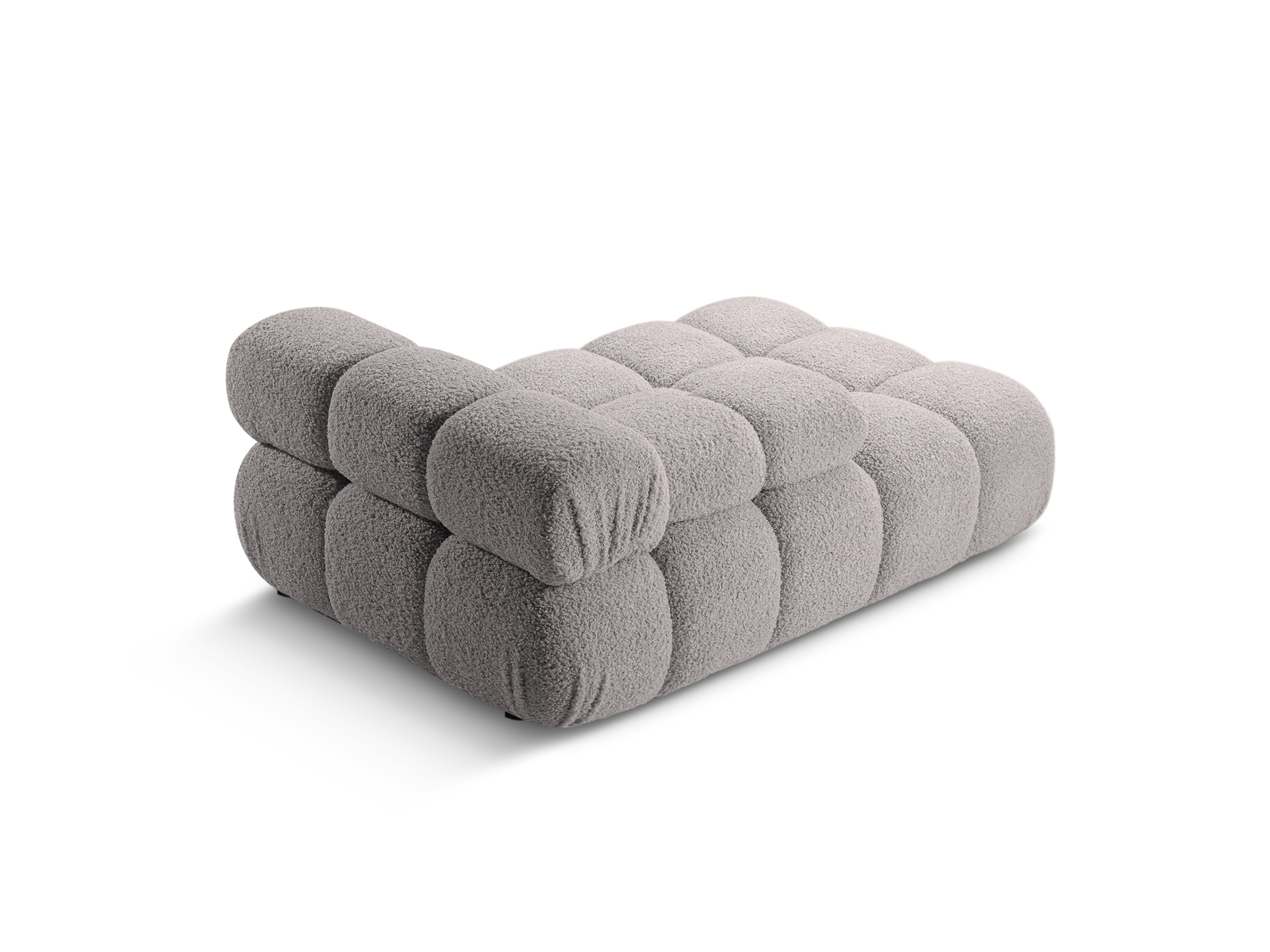 Links georiënteerde BELLIS chaise longue in grijze boucle