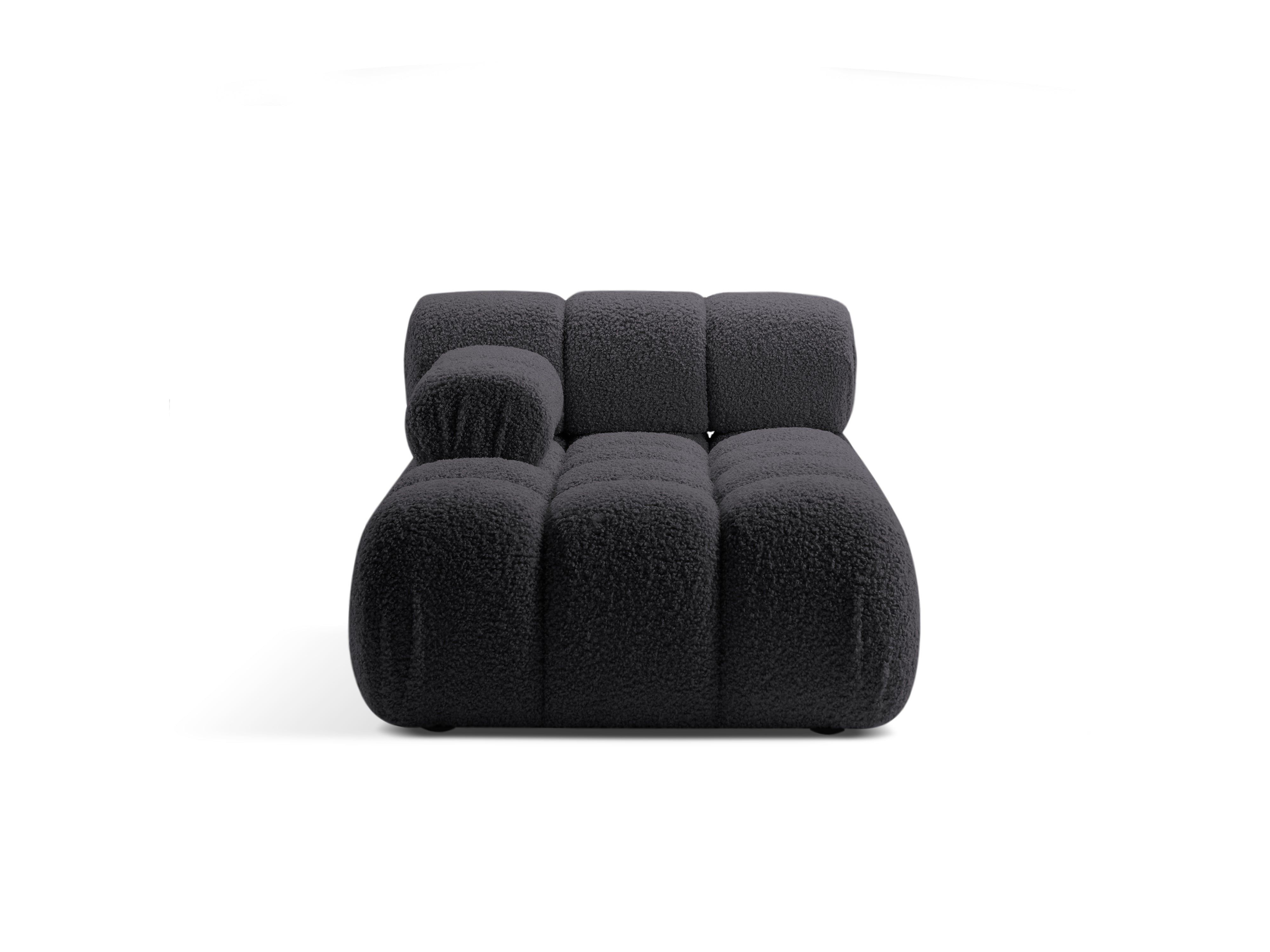 Links georiënteerde BELLIS chaise longue in grafietkleurige boucle
