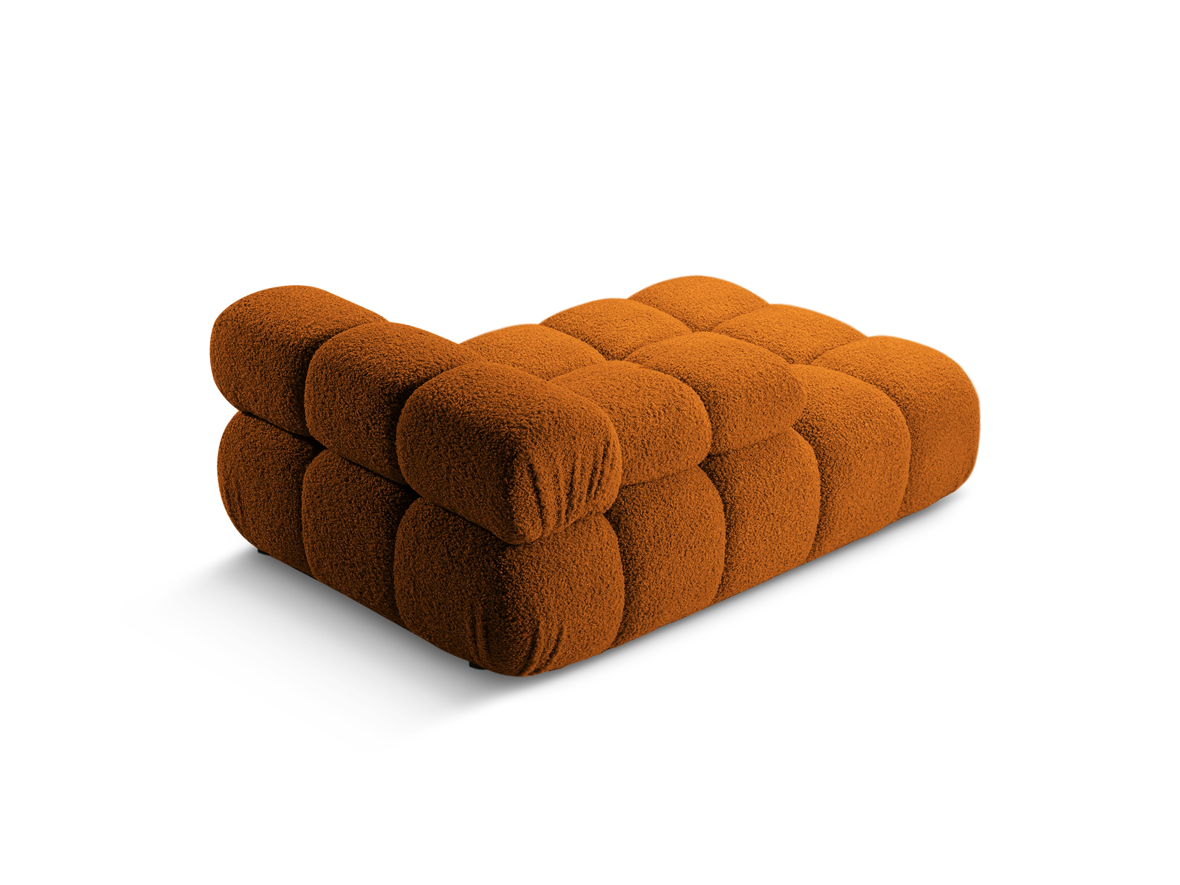 Links georiënteerde BELLIS chaise longue in baksteen bouclé