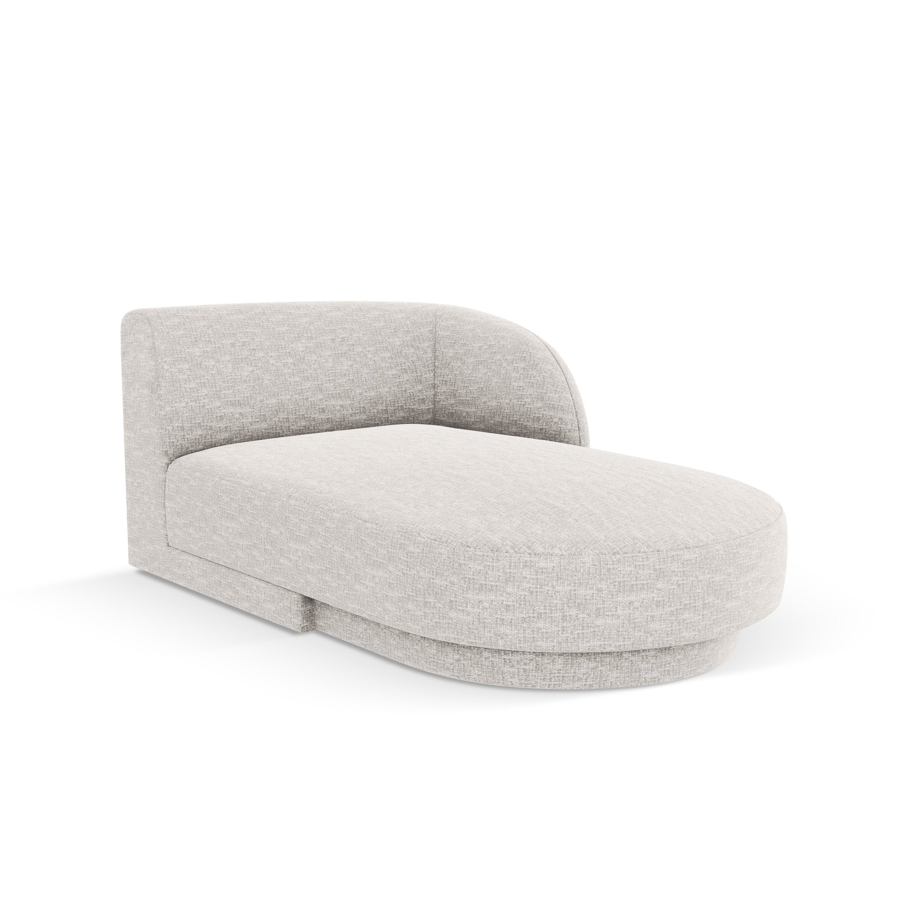 Right-facing chaise longue MILEY gray chenille