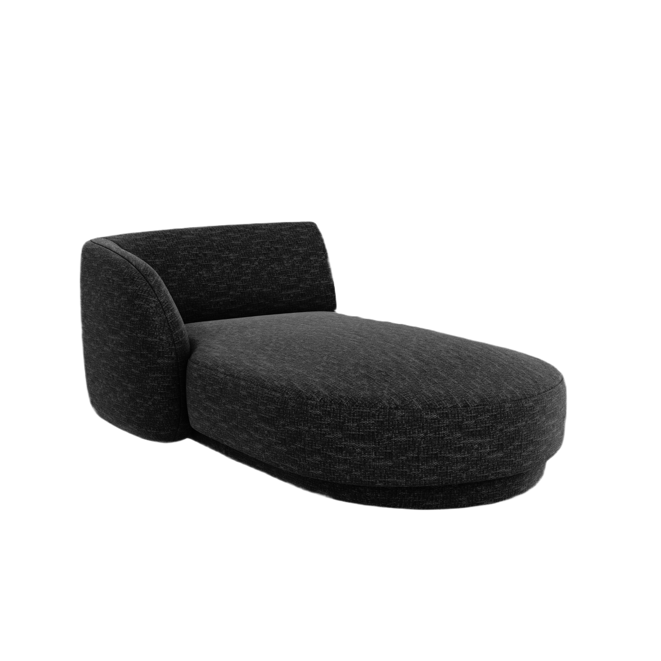 Left-facing chaise longue MILEY black chenille