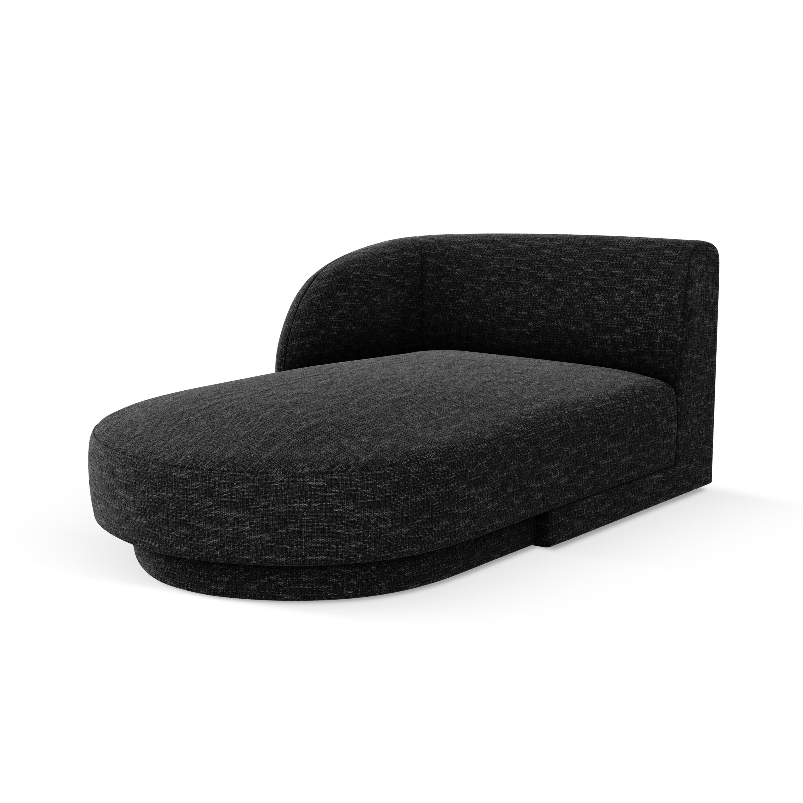 Left-facing chaise longue MILEY black chenille