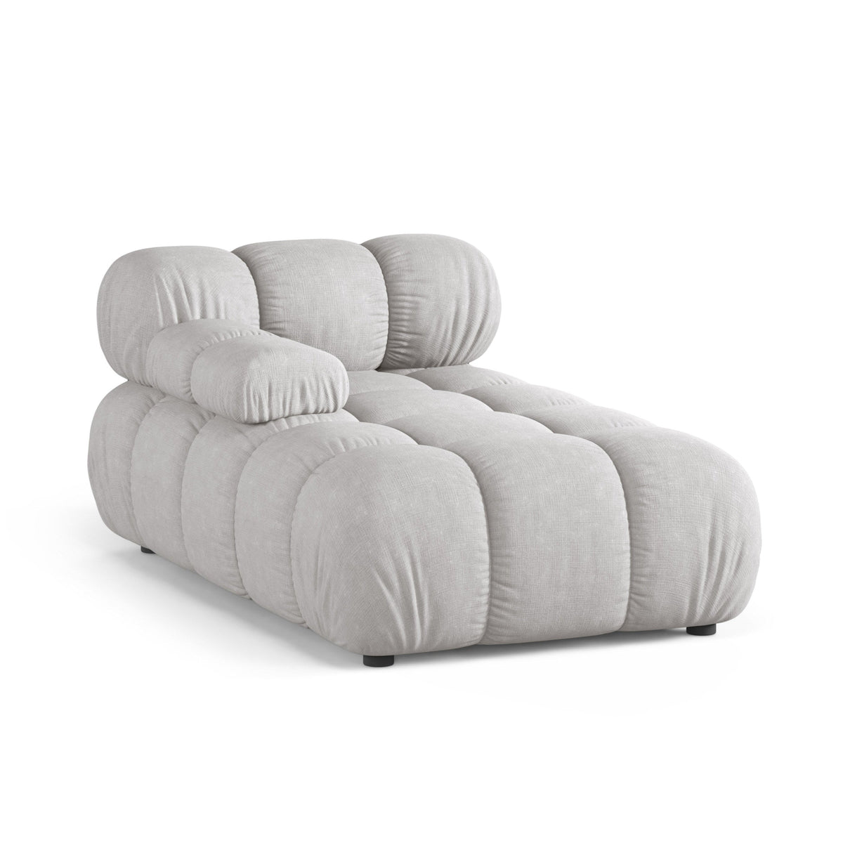 Links georiënteerde BELLIS chaise longue in lichtgrijs