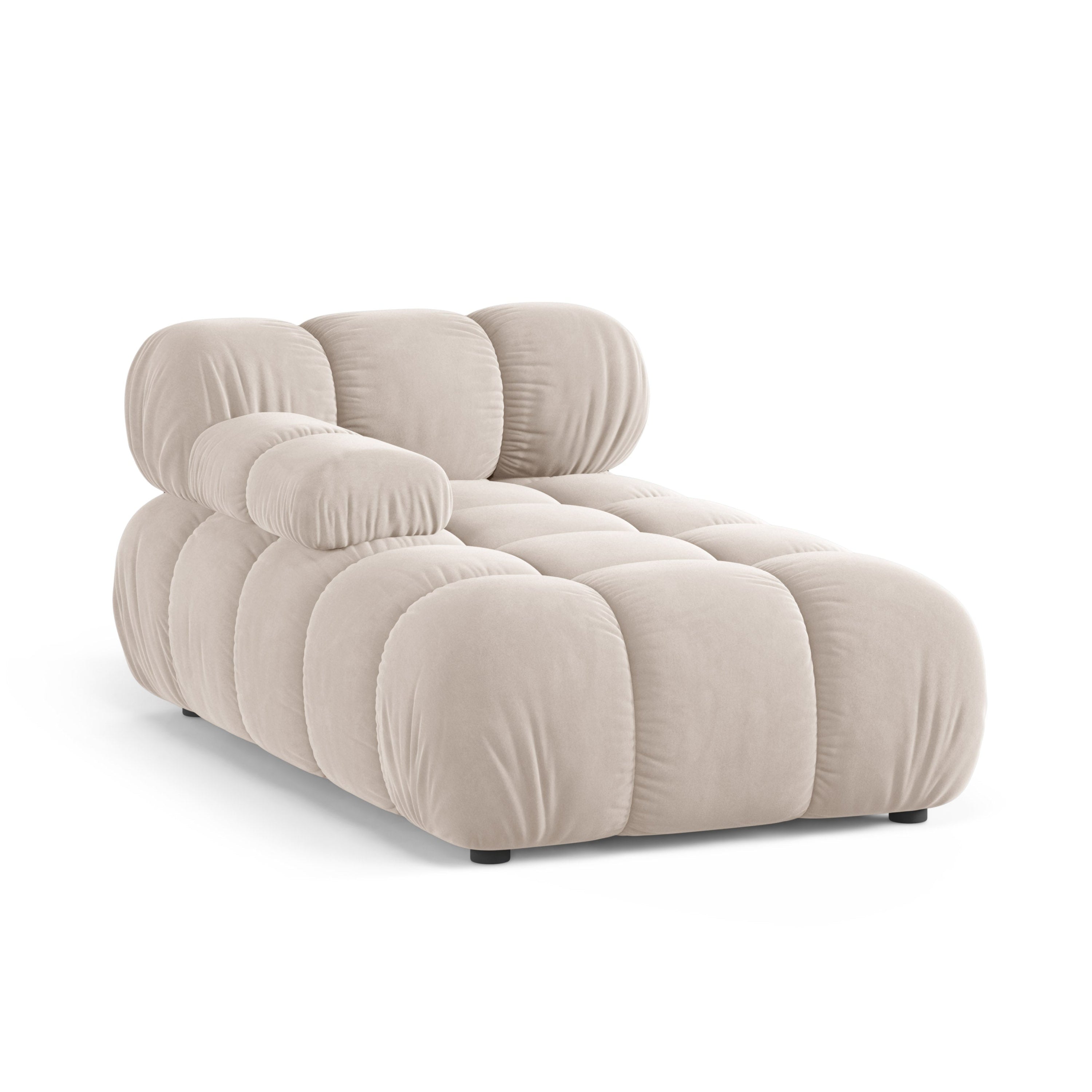 Linker chaise longue BELLIS lichtbeige velours