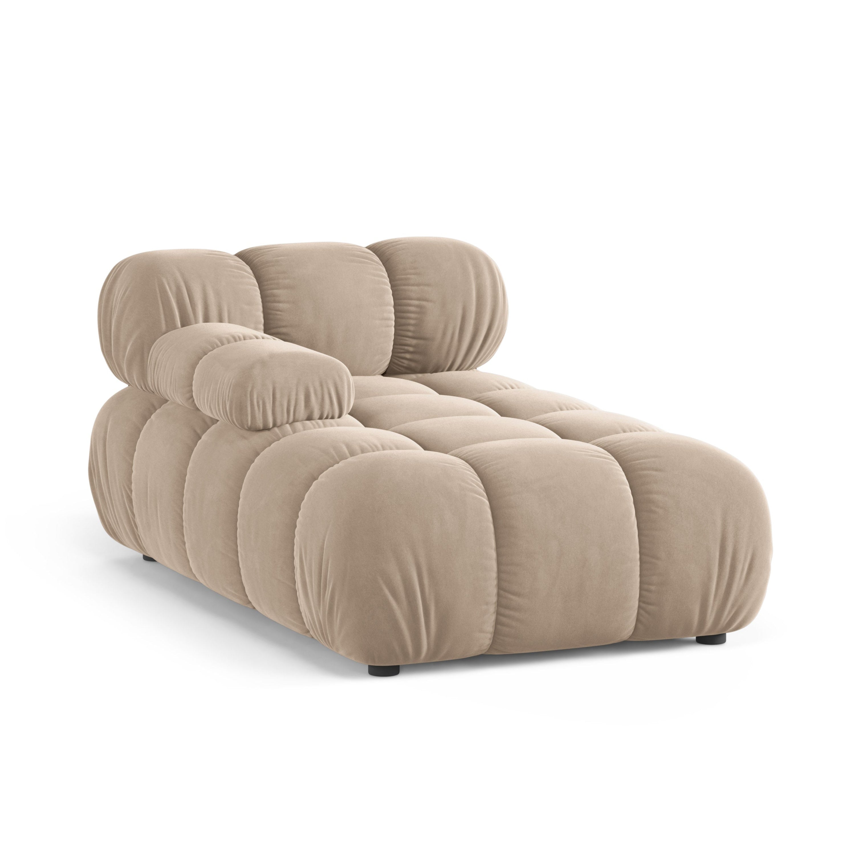 Links georiënteerde BELLIS chaise longue in beige fluweel