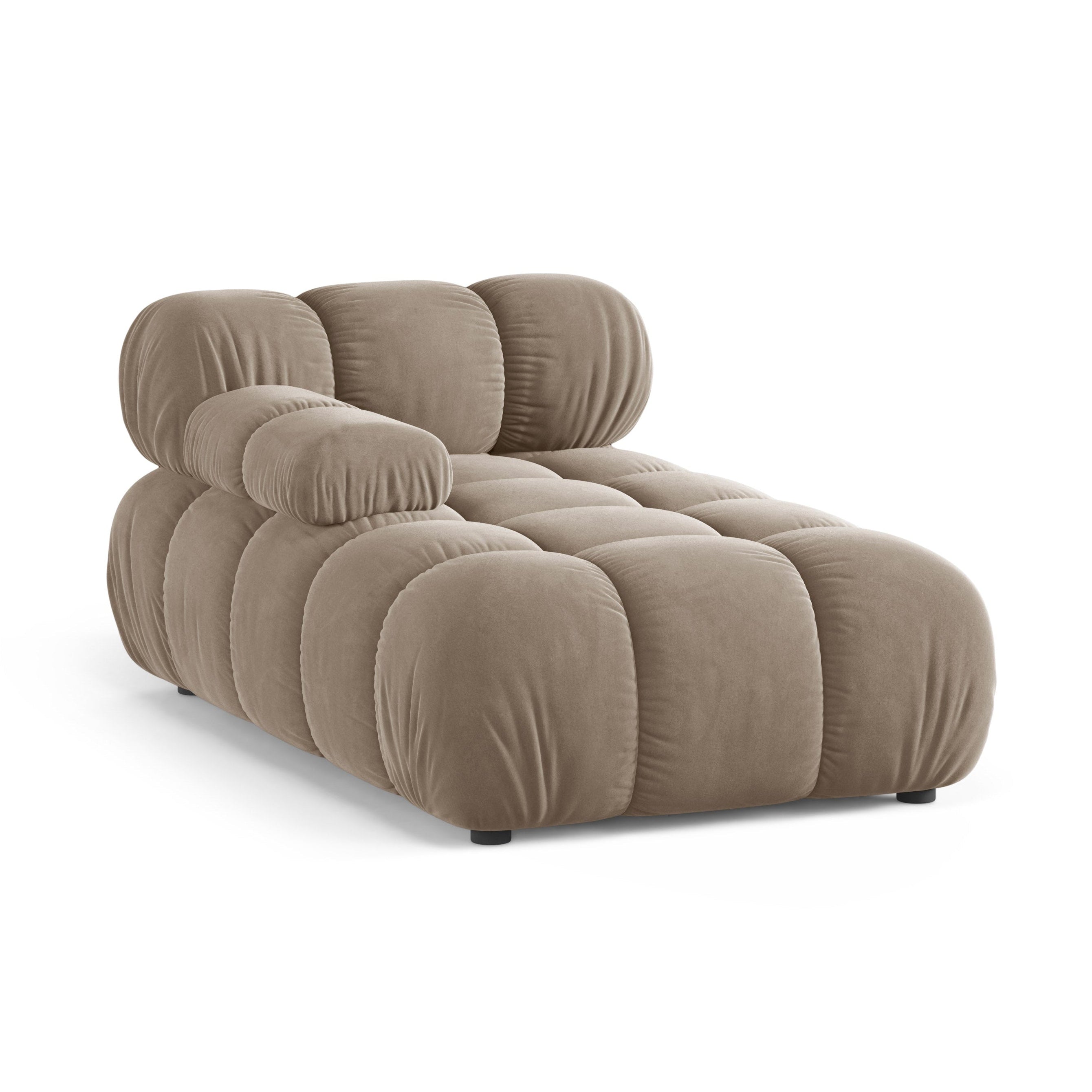 Velours ligstoel links BELLIS cappuccino