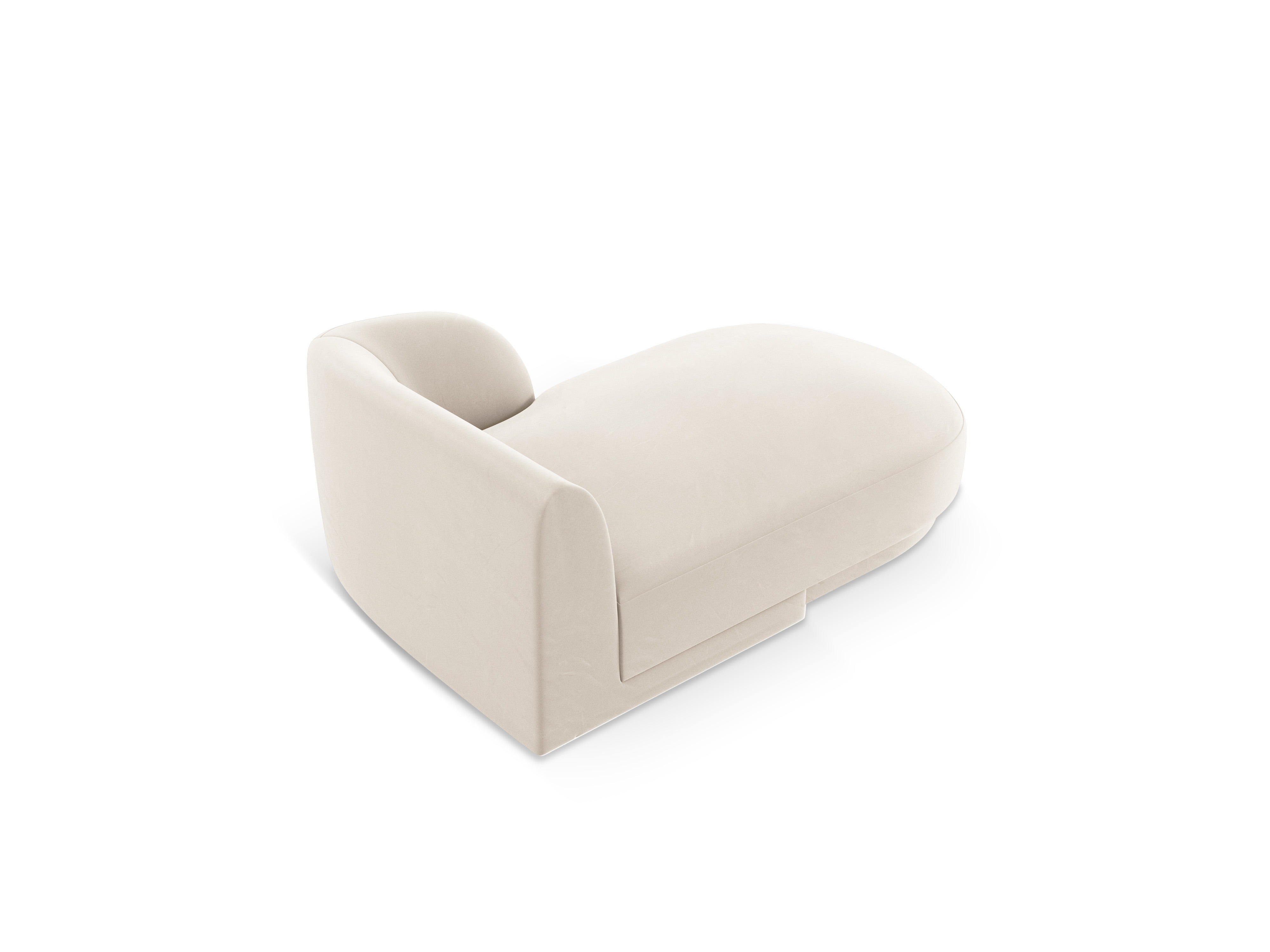 Right-facing velvet chaise longue MILEY light beige