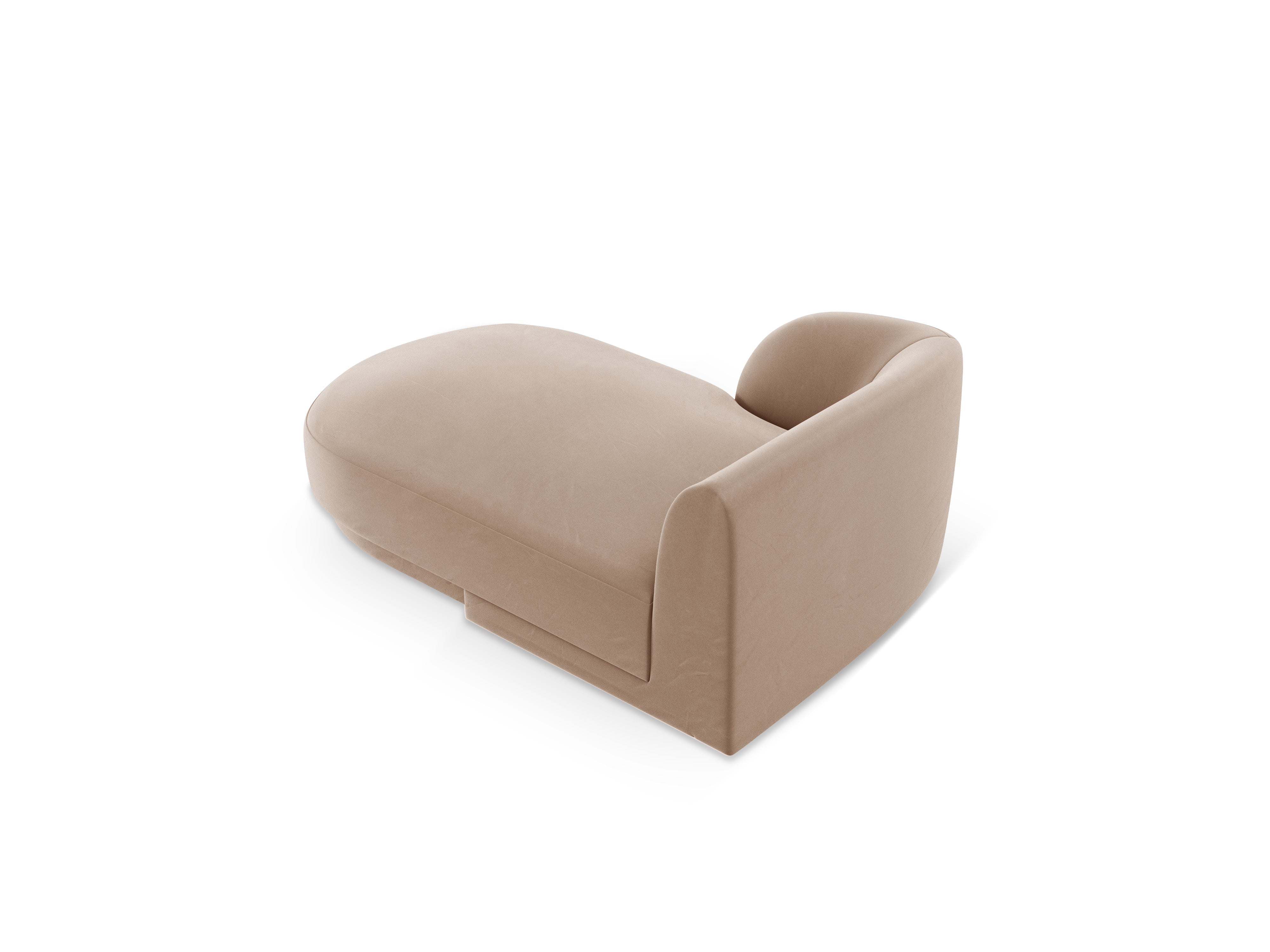 MILEY cappuccino fluwelen linkszijdige chaise longue