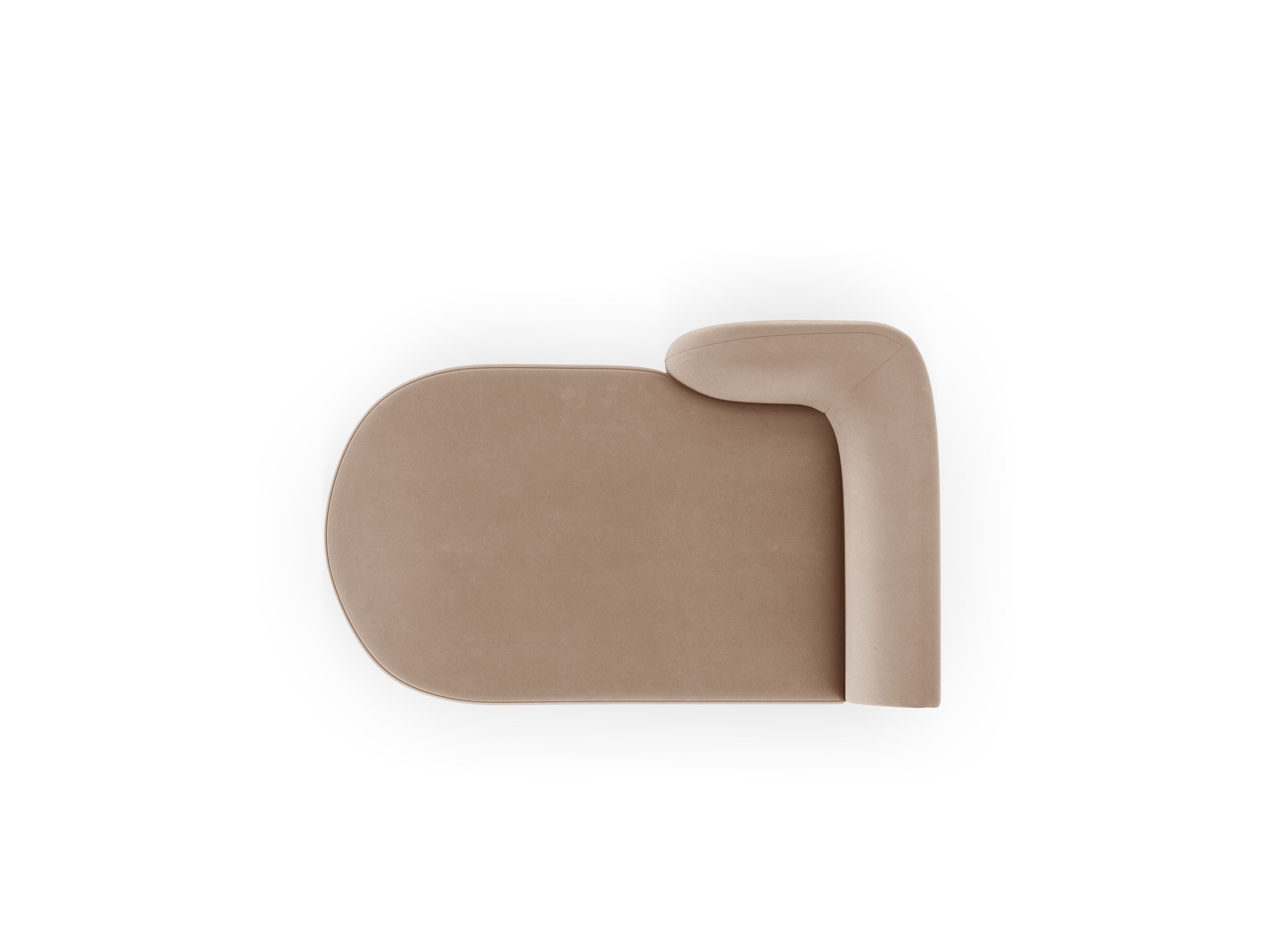 MILEY cappuccino fluwelen linkszijdige chaise longue