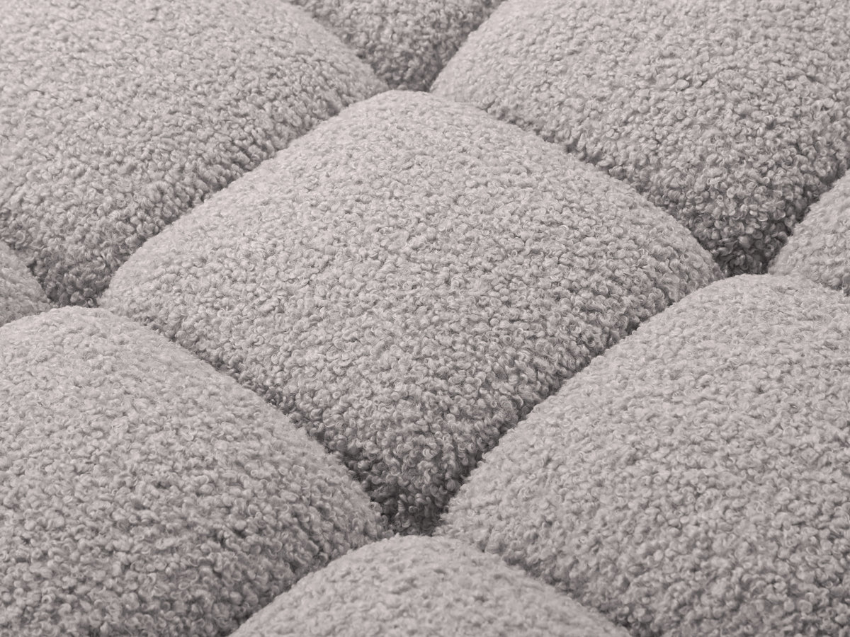 Rechthoekige BELLIS chaise longue in grijze bouclé