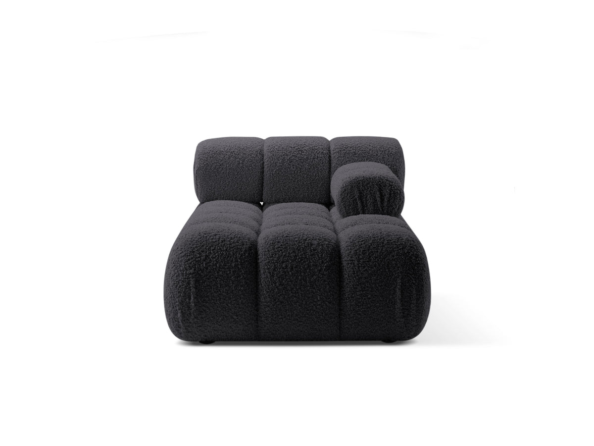 Rechters chaise longue BELLIS in grafiet bouclé