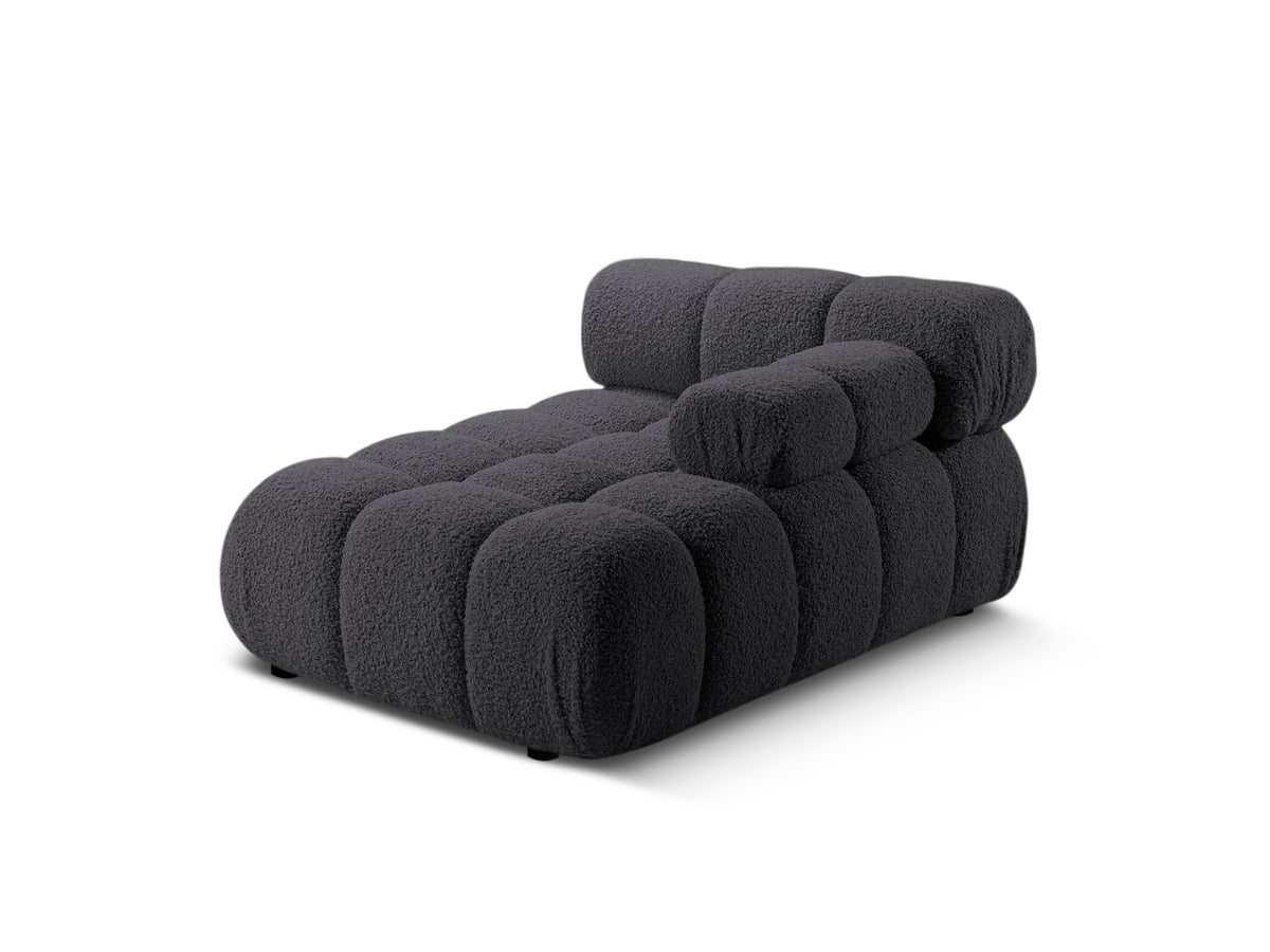 Rechters chaise longue BELLIS in grafiet bouclé