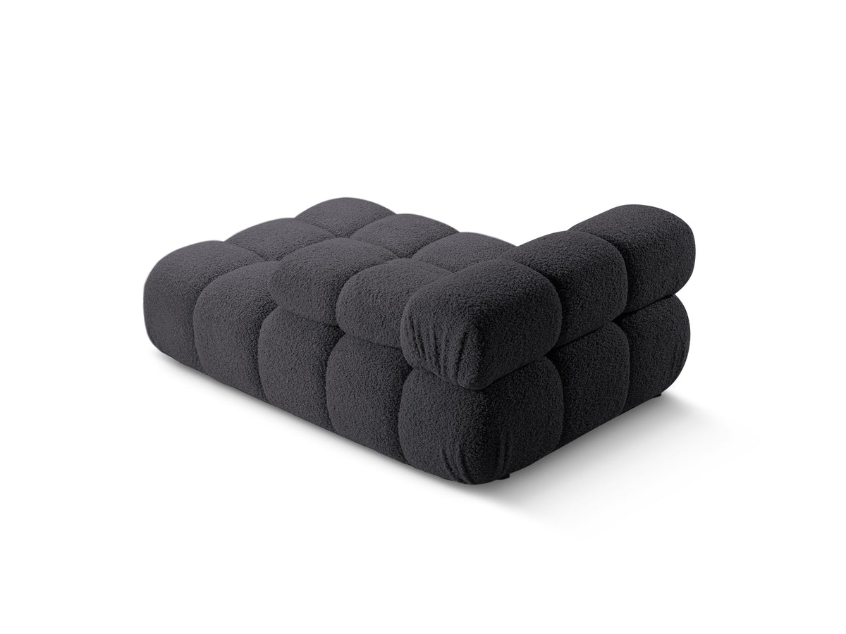 Rechters chaise longue BELLIS in grafiet bouclé