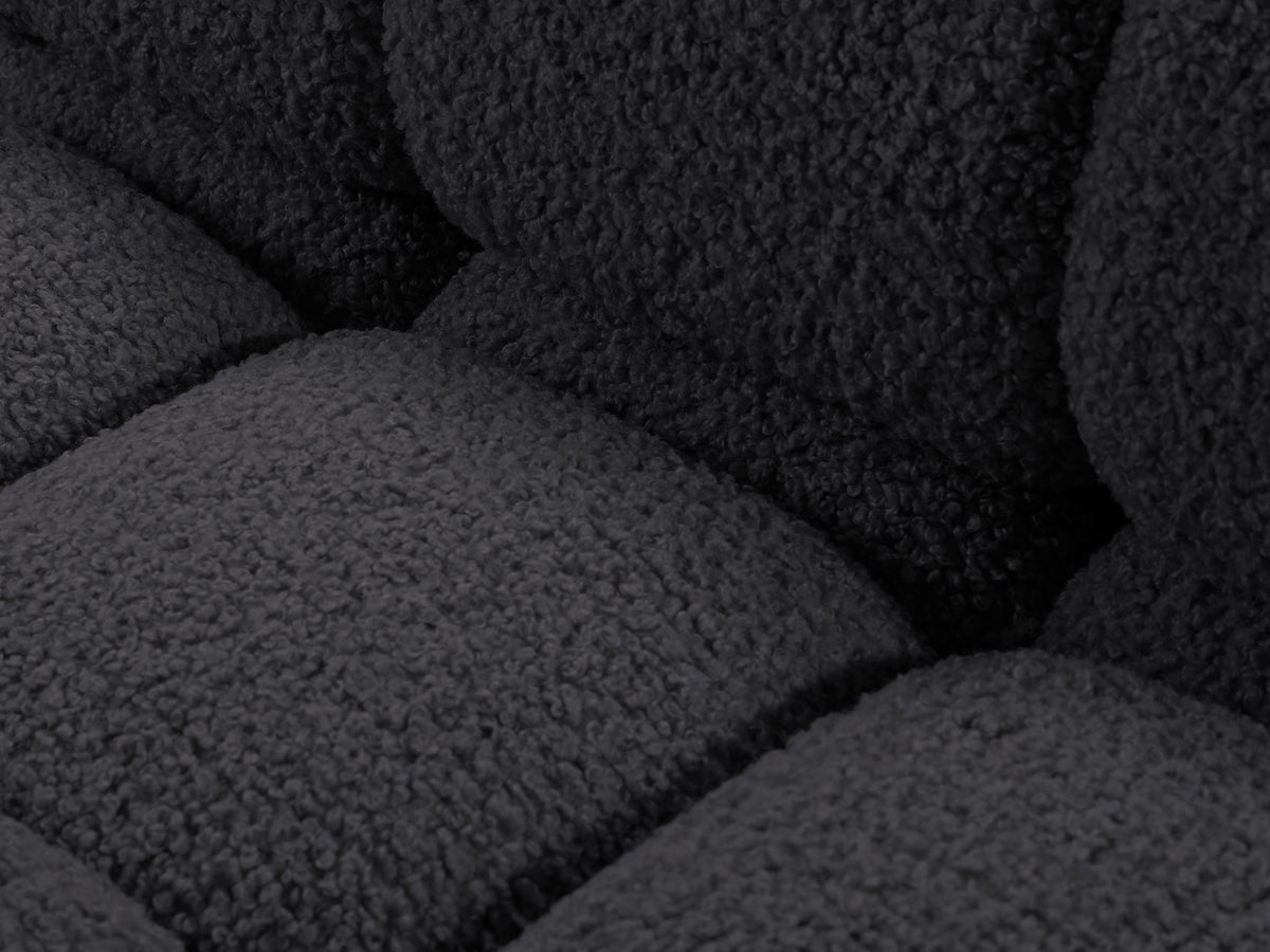 Rechters chaise longue BELLIS in grafiet bouclé
