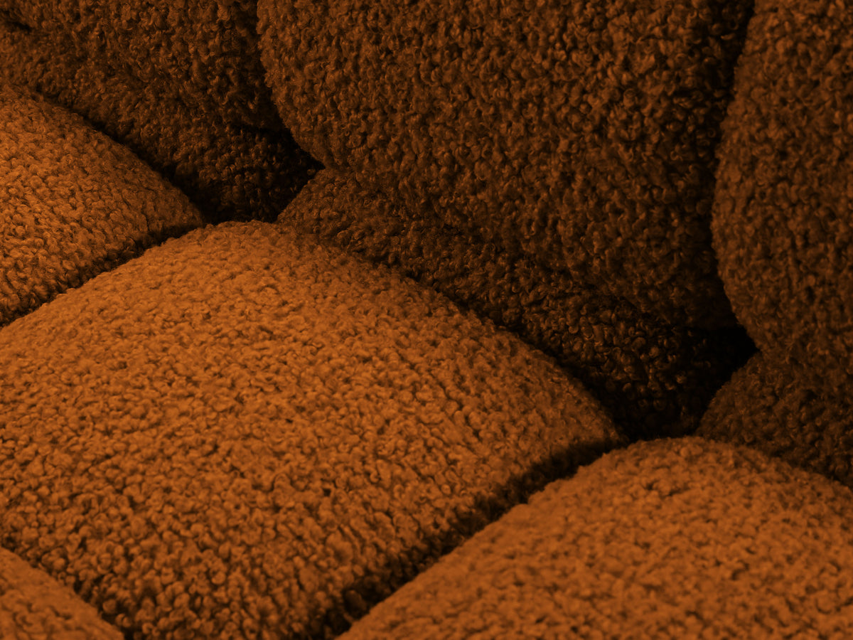 Rechthoekige BELLIS chaise longue in baksteen kleur boucle