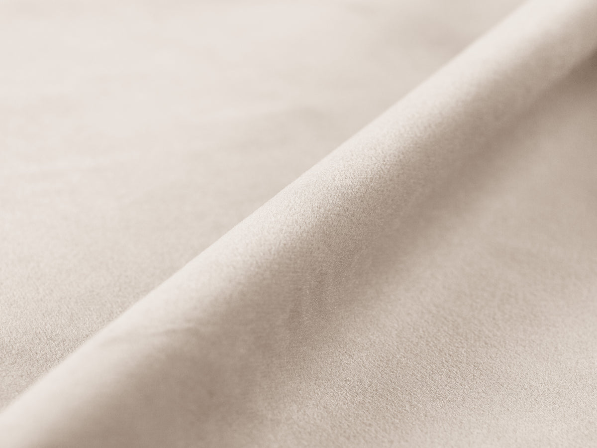 Rechthoekige BELLIS chaise longue in lichtbeige velours