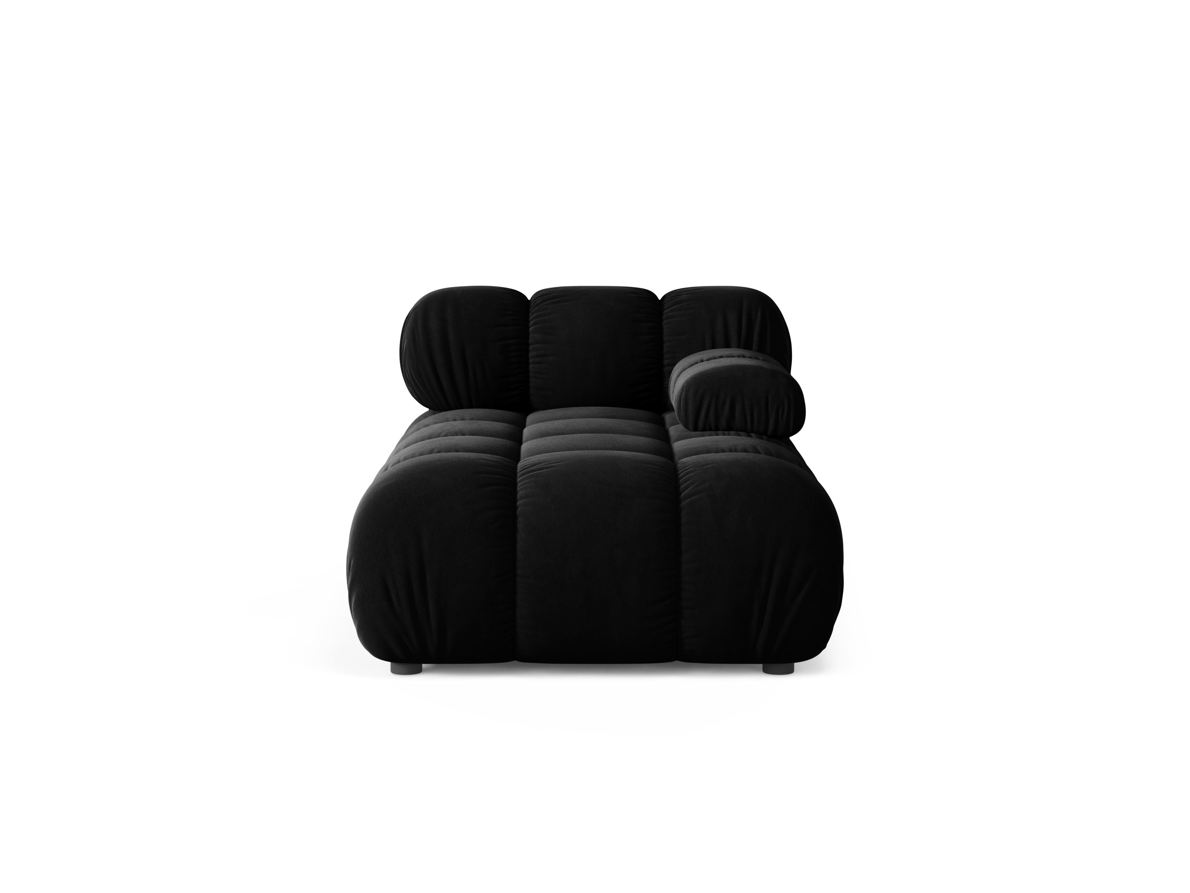 Rechters chaise longue BELLIS in zwarte velvet