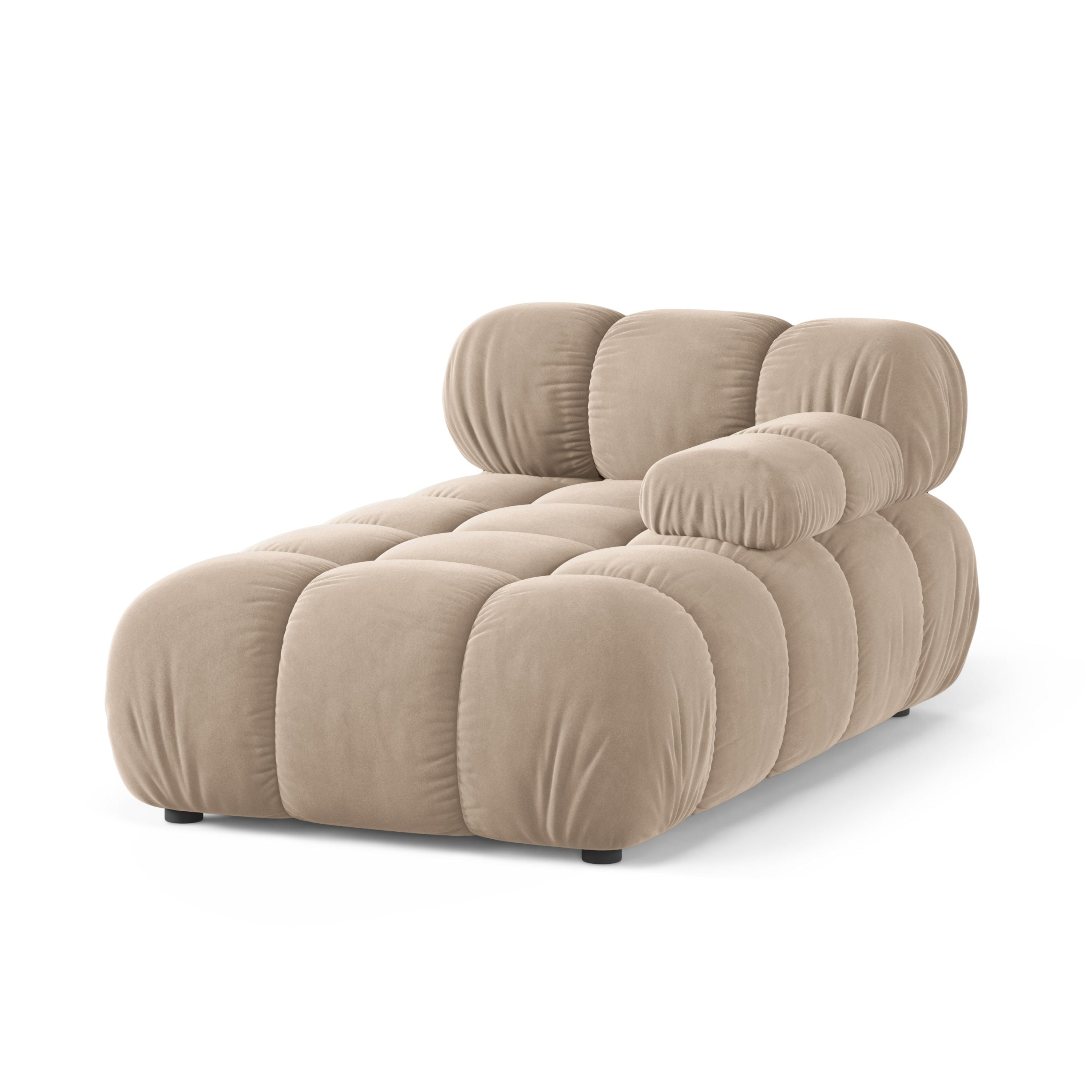 Rechtersidet chaise longue BELLIS in beige fluweel