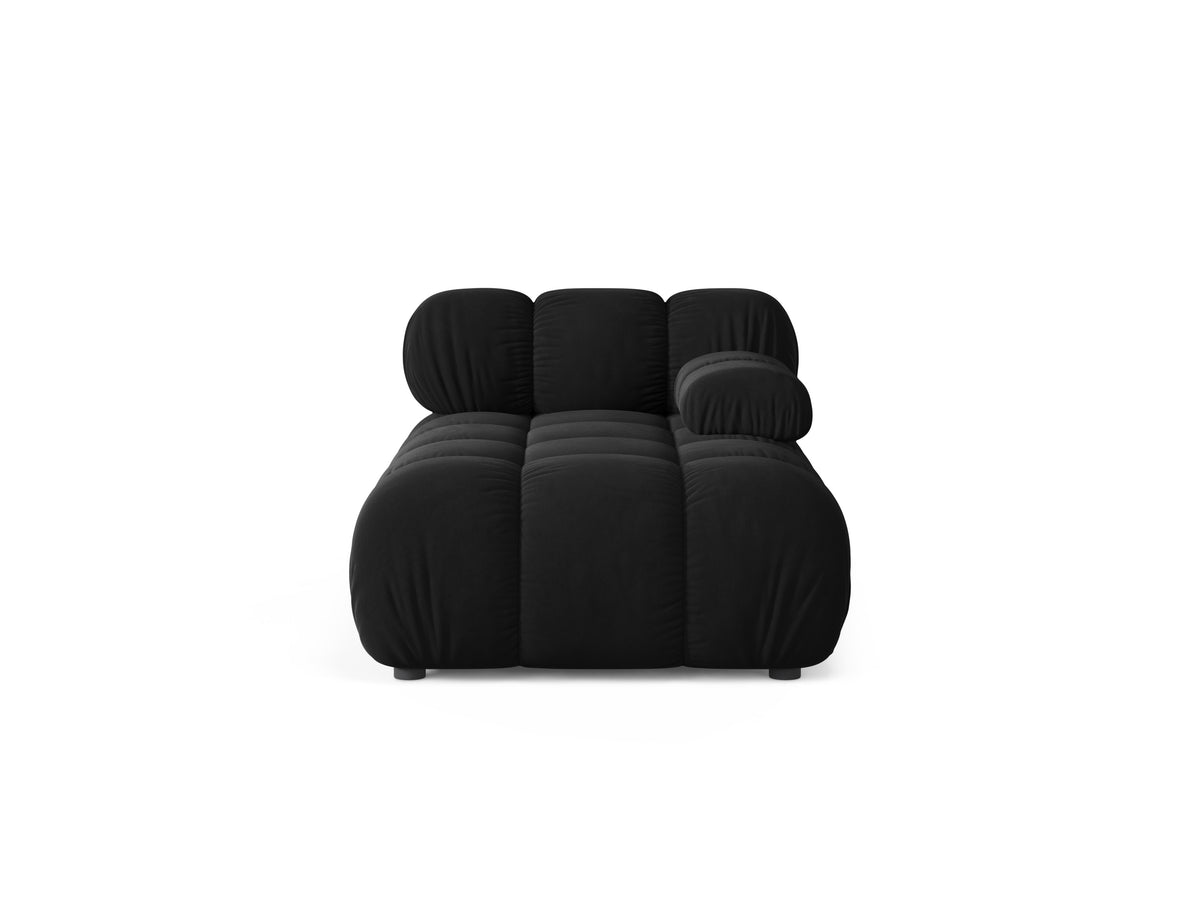 Zwarte BELLIS rechtszijdige fluwelen chaise longue