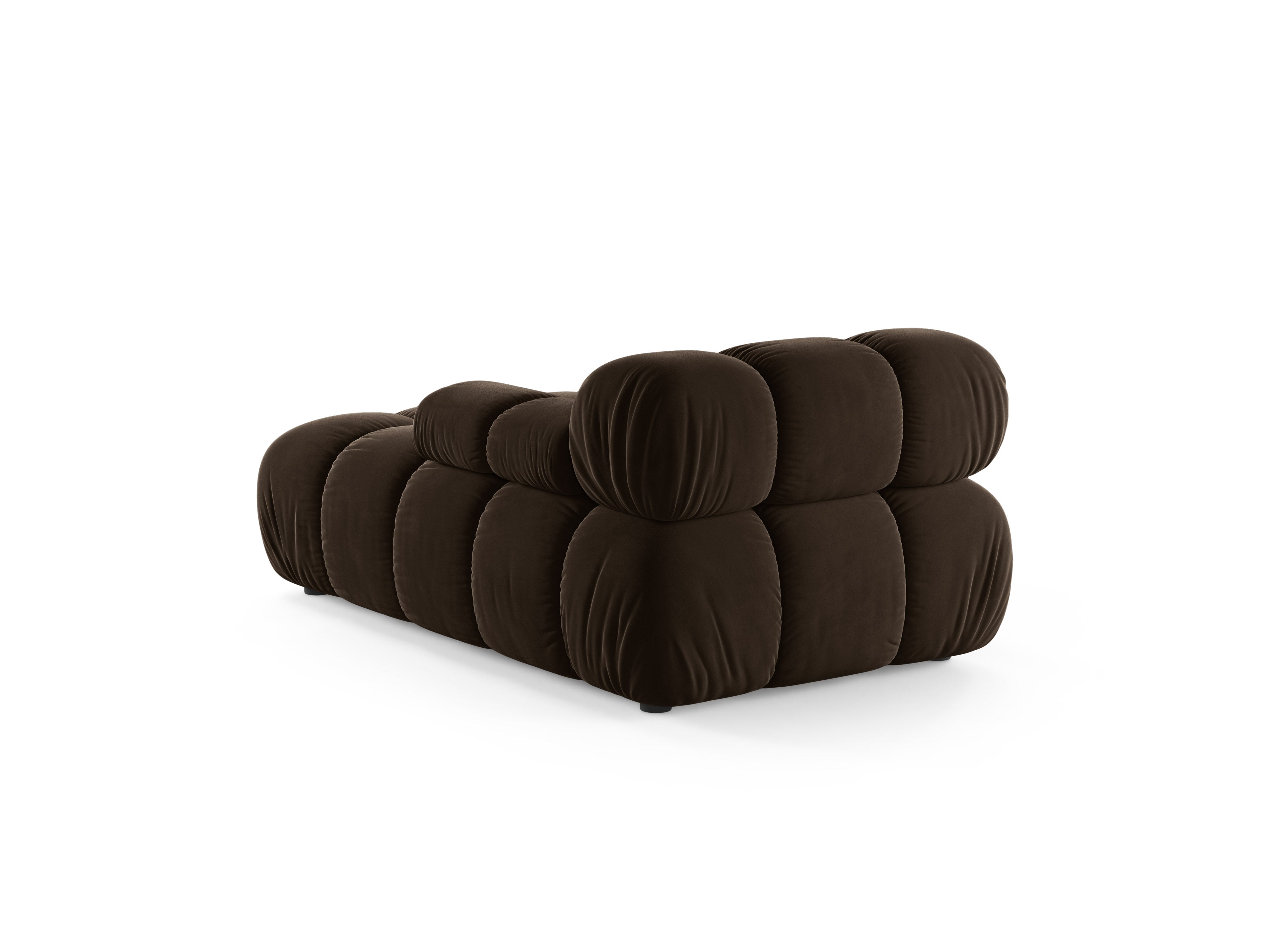 Chocolade rechtszijdige fluwelen chaise longue BELLIS