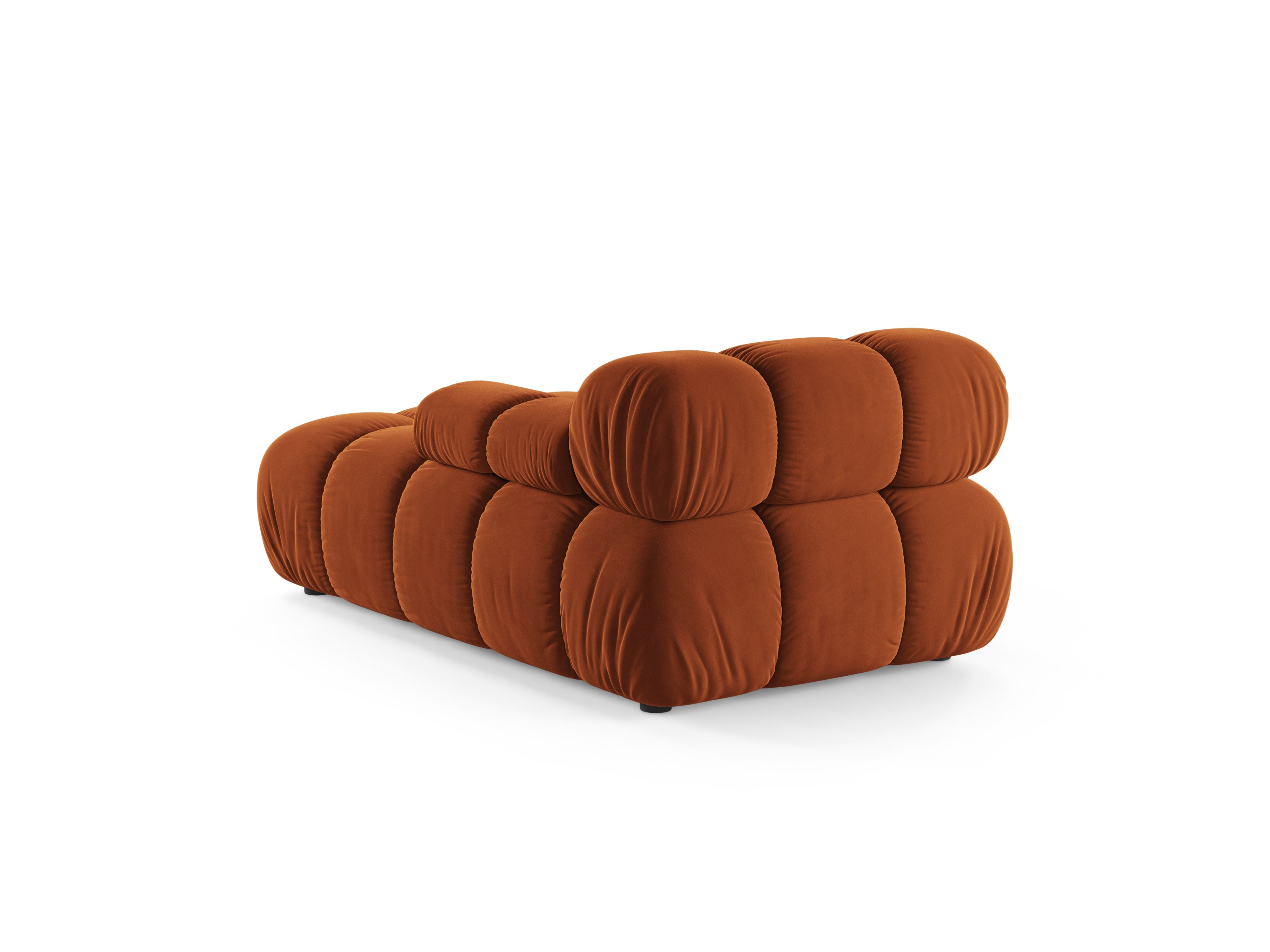 Velours chaise longue rechts BELLIS baksteenrood