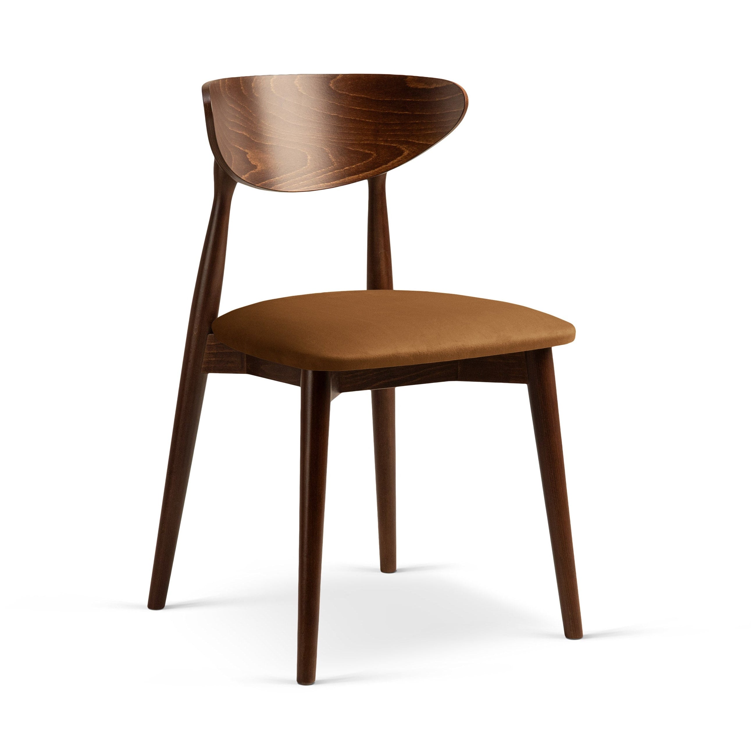 LEON Chair in Warm Brown Velvet