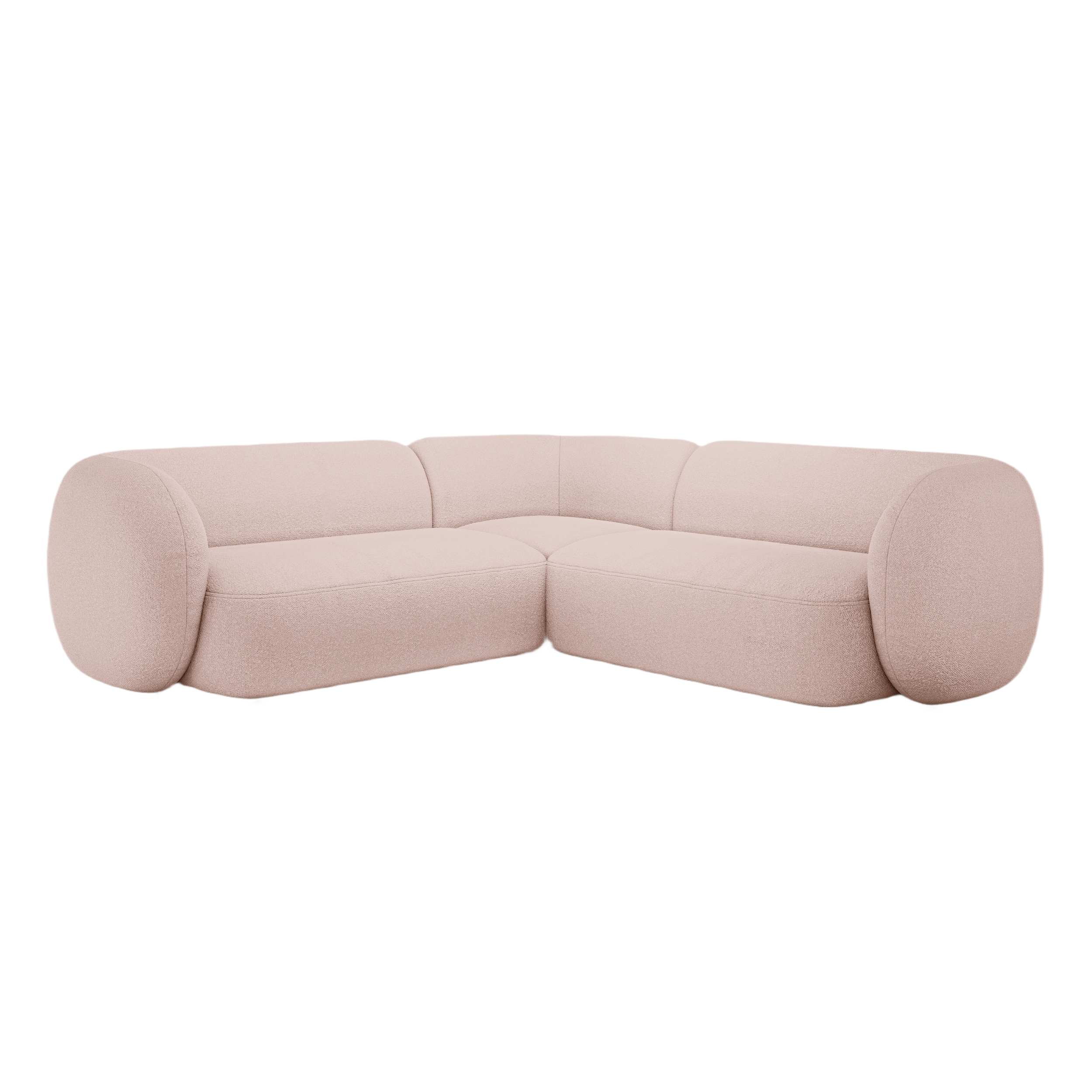 Symmetrical Corner Sofa KATE Pink Boucle