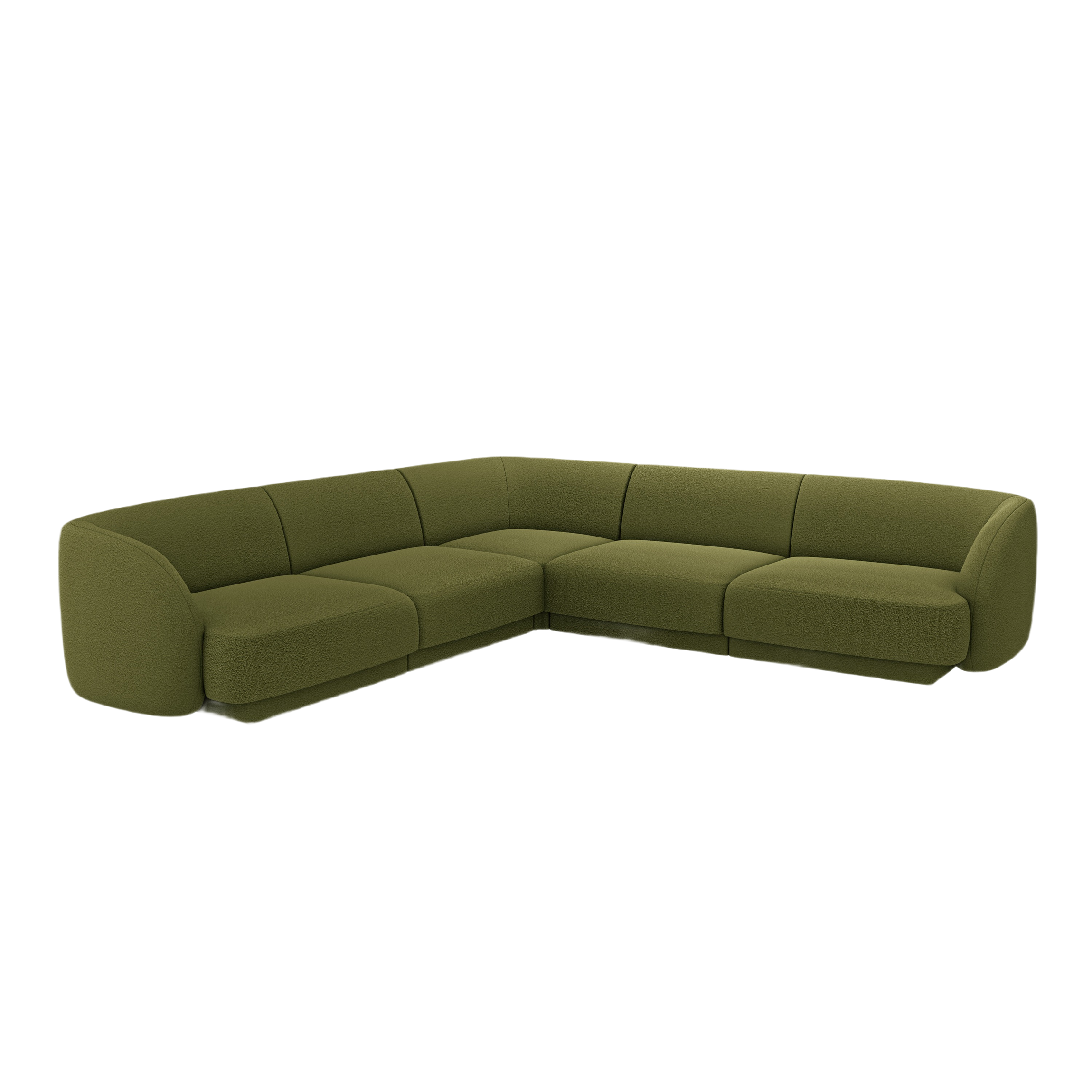Symmetrical 5-Seater Sofa MILEY Green Boucle