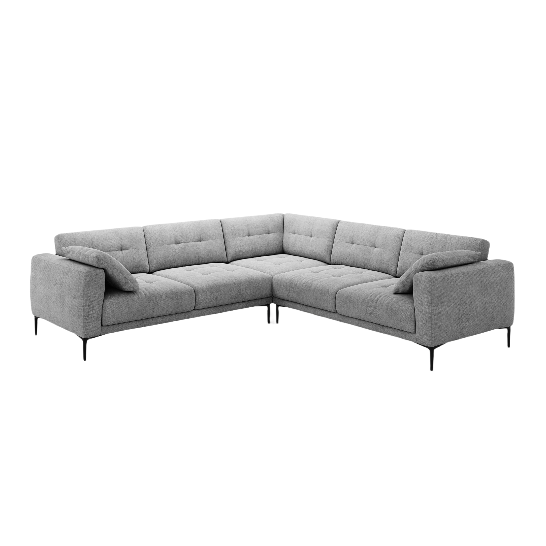 Symmetrical Corner Sofa BEMY Gray Chenille