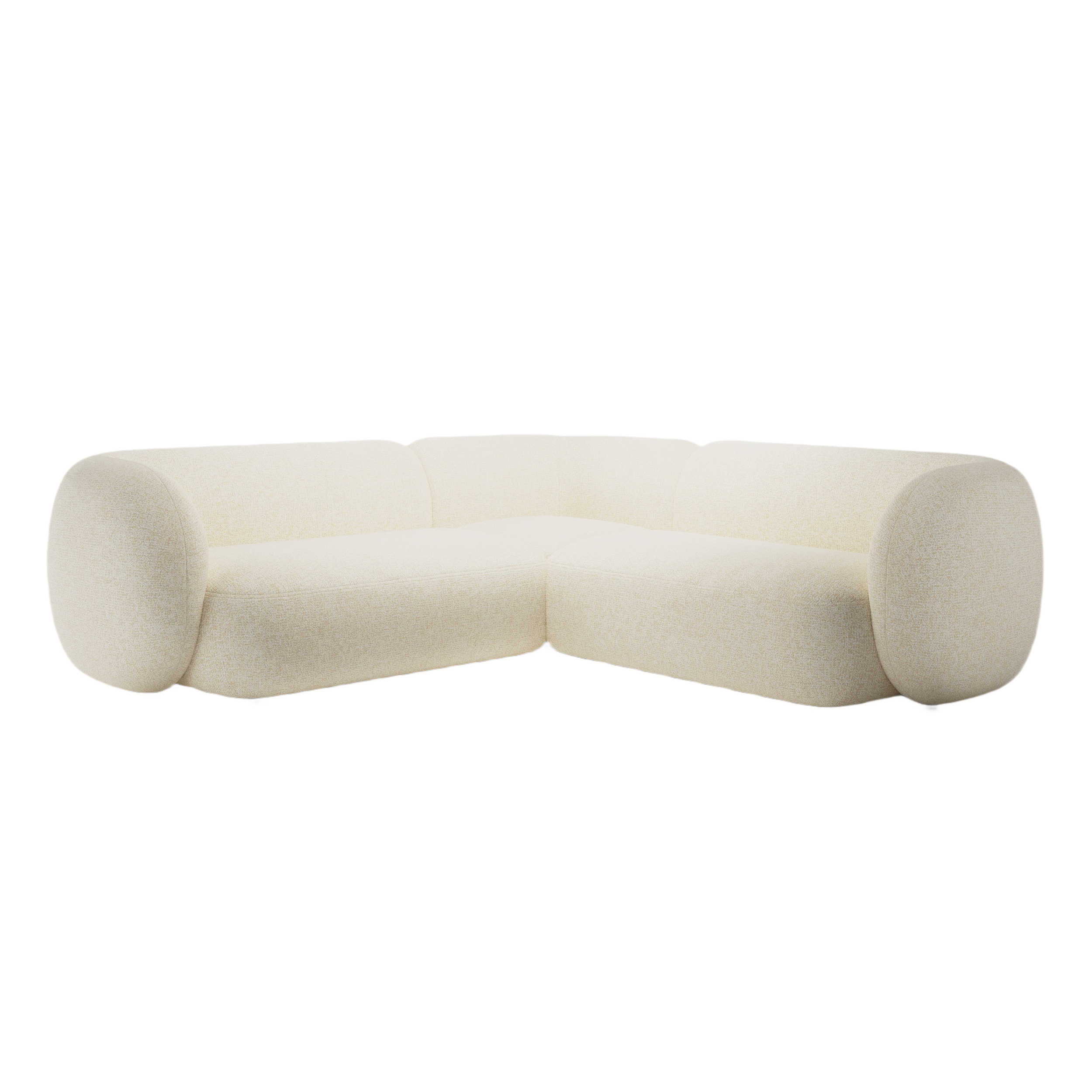 Symmetrische hoekbank KATE lichtbeige melange