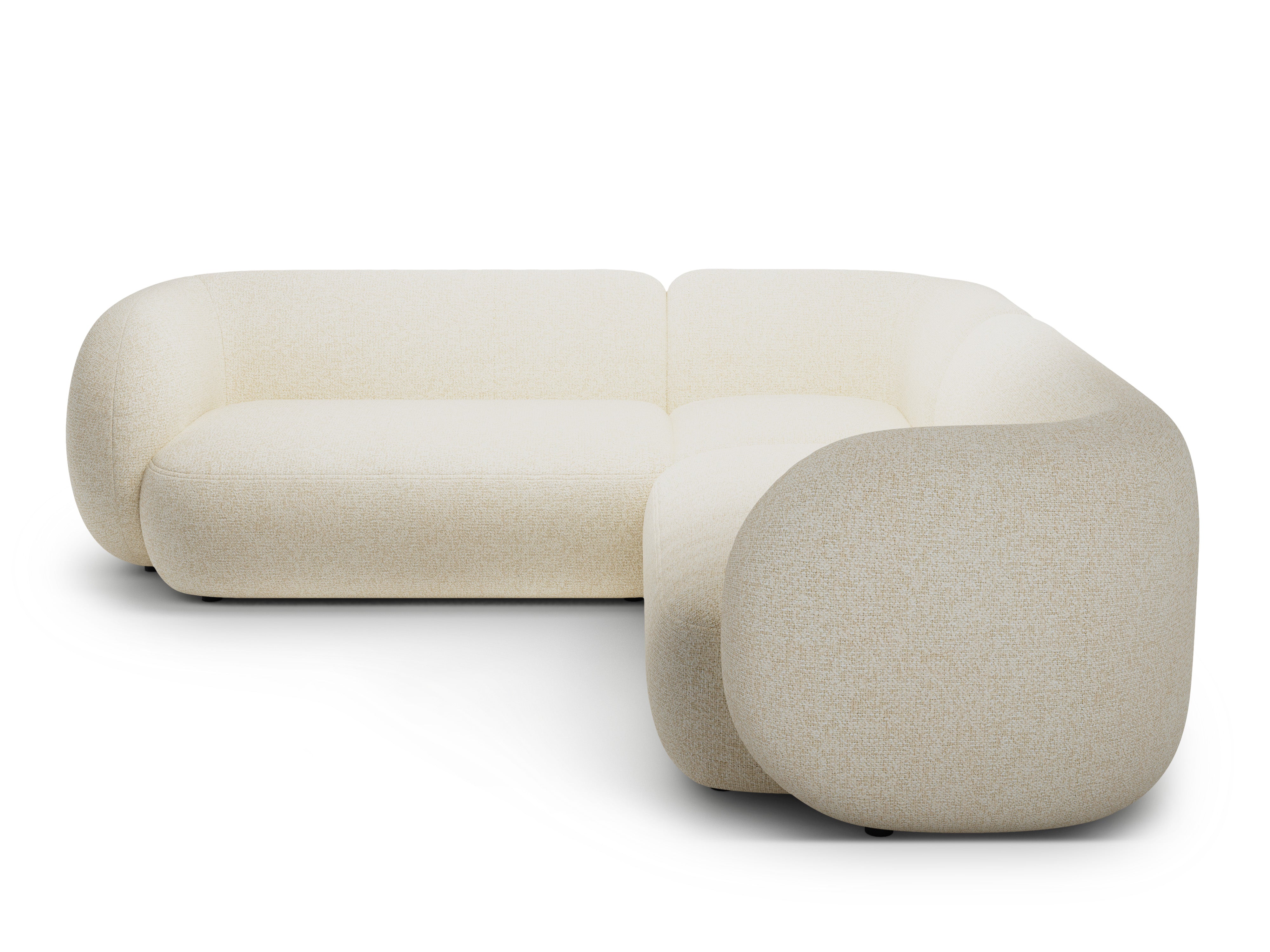 Symmetrische hoekbank KATE lichtbeige melange