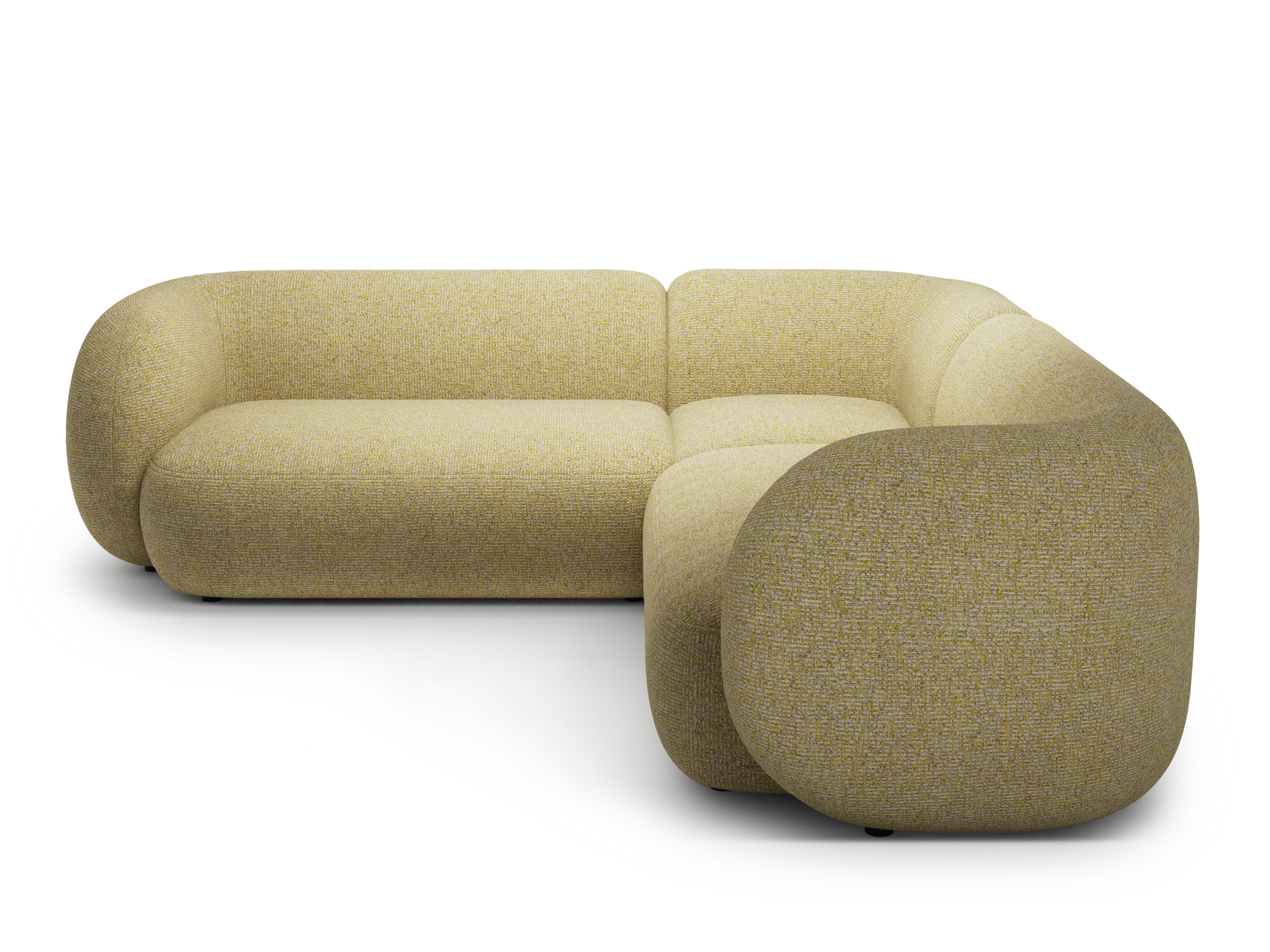 Symmetrische hoekbank KATE gele mélange