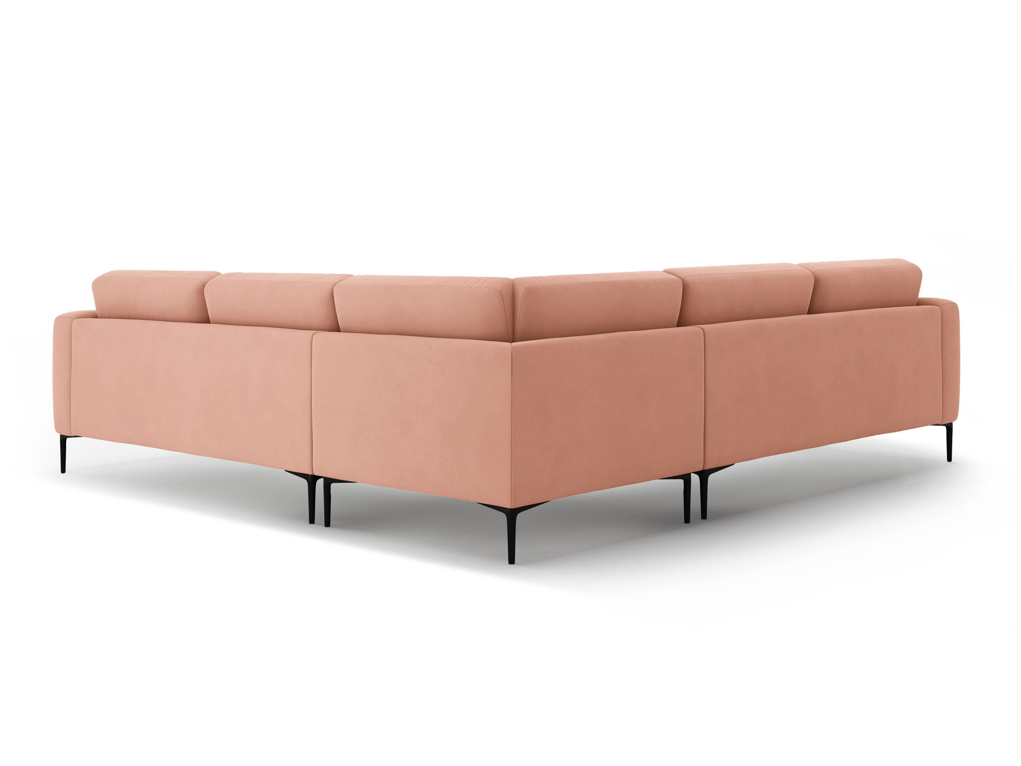 Symmetrical Velvet Corner Sofa BEMY Pink