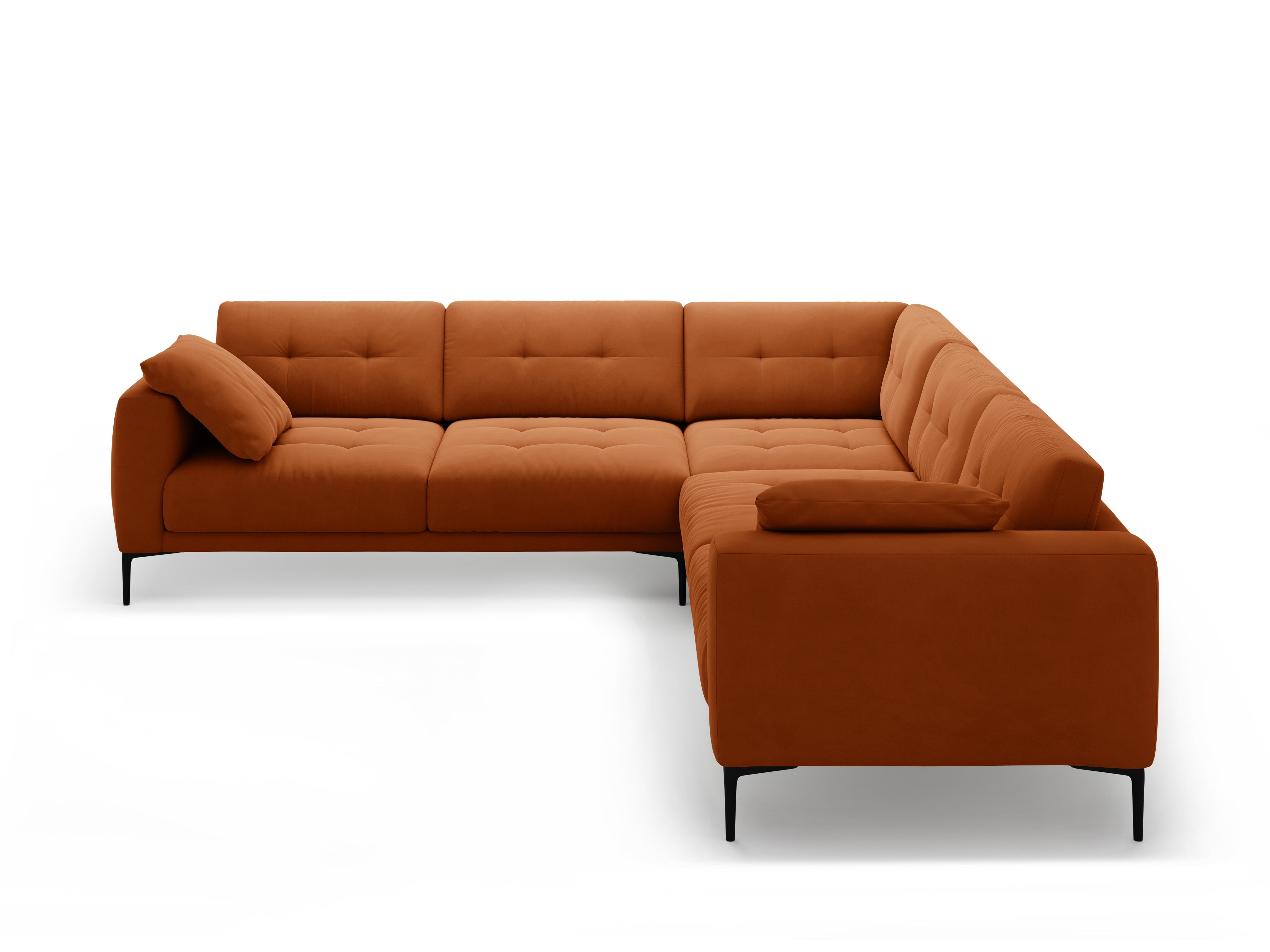 Symmetrical velvet corner sofa BEMY terracotta