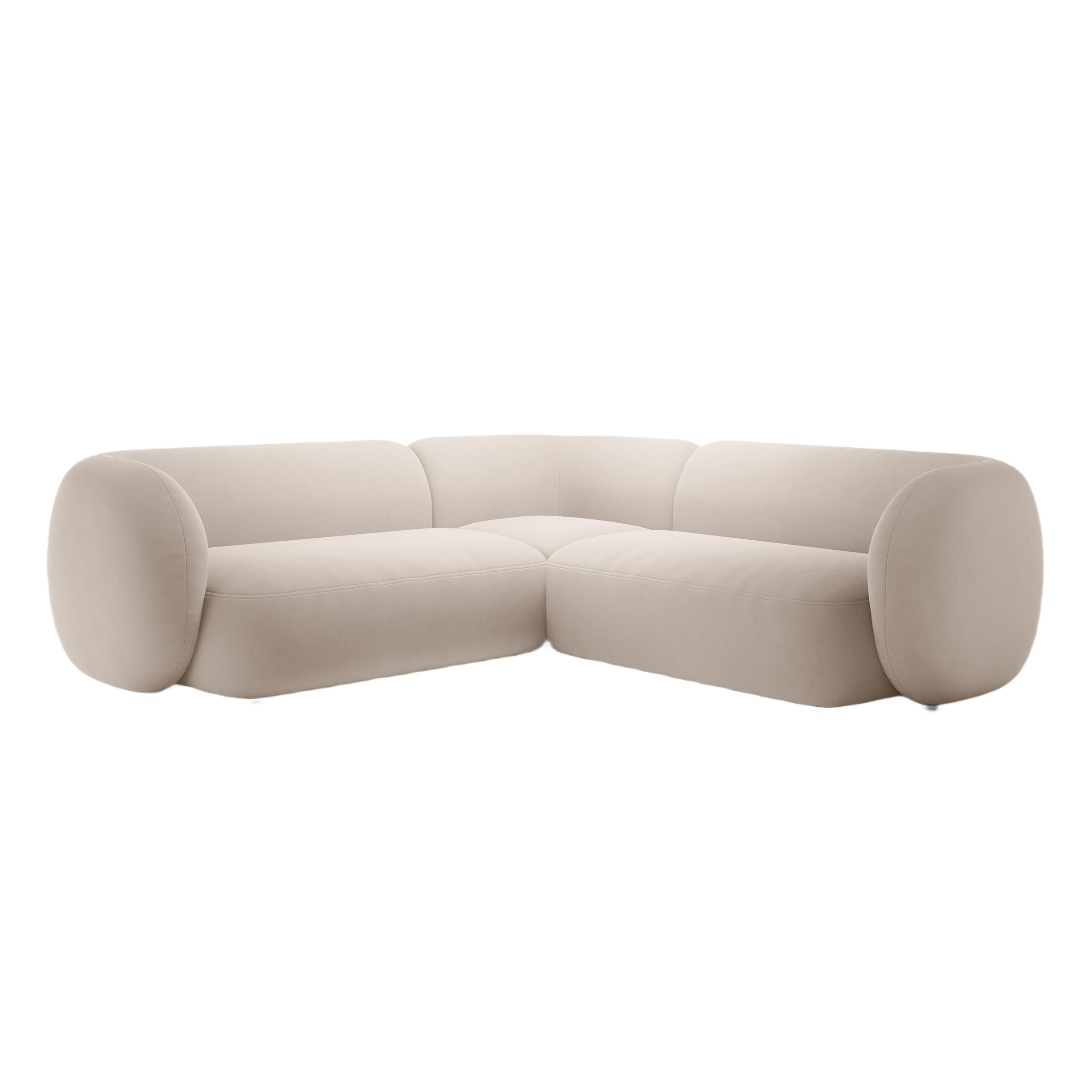 Symmetrical Velvet Corner Sofa KATE Beige