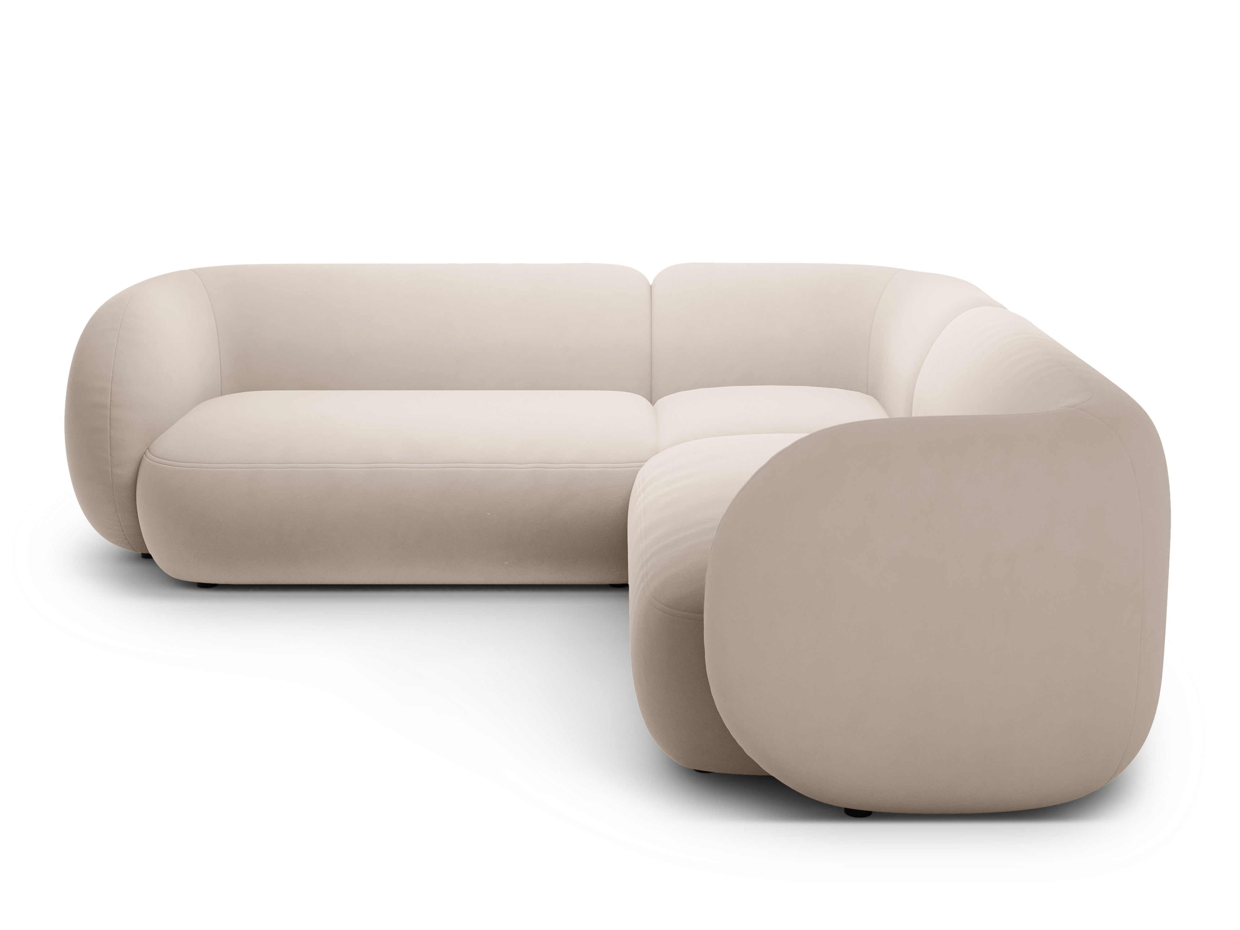 Symmetrical Velvet Corner Sofa KATE Beige