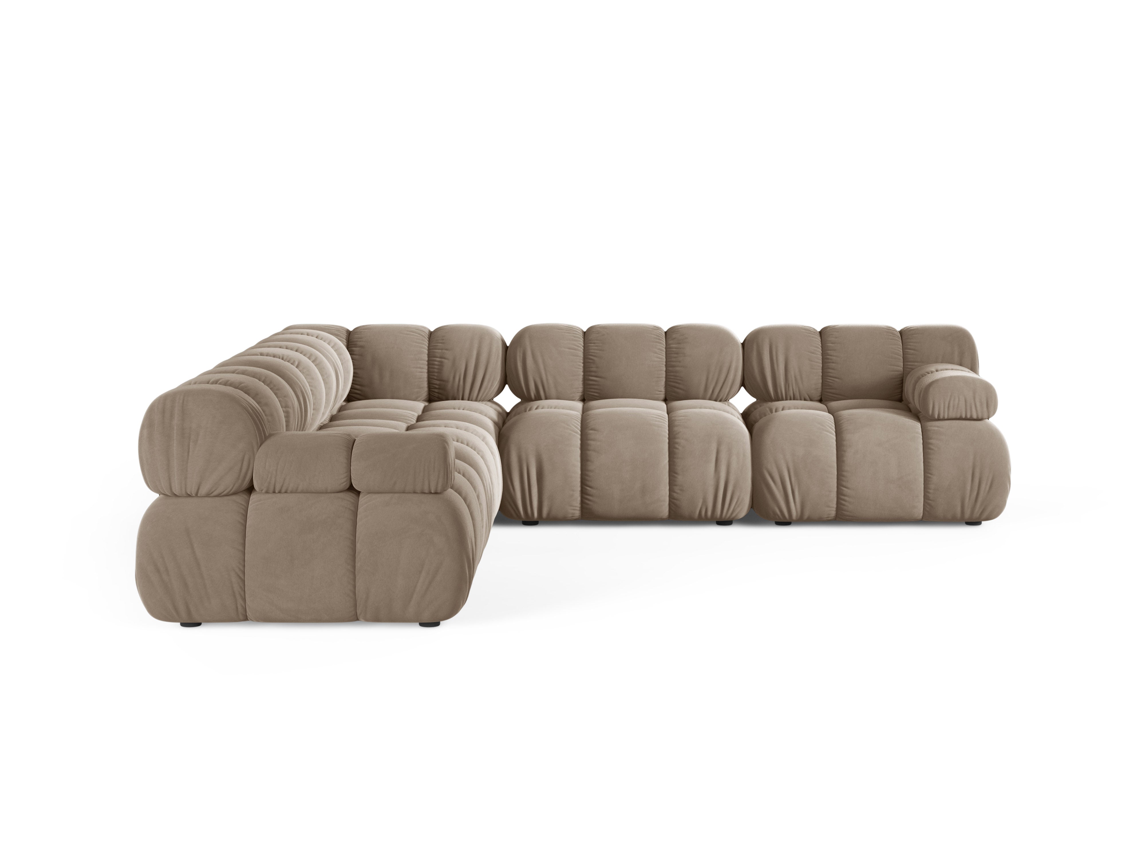 Symmetrische fluwelen hoekbank BELLIS cappuccino