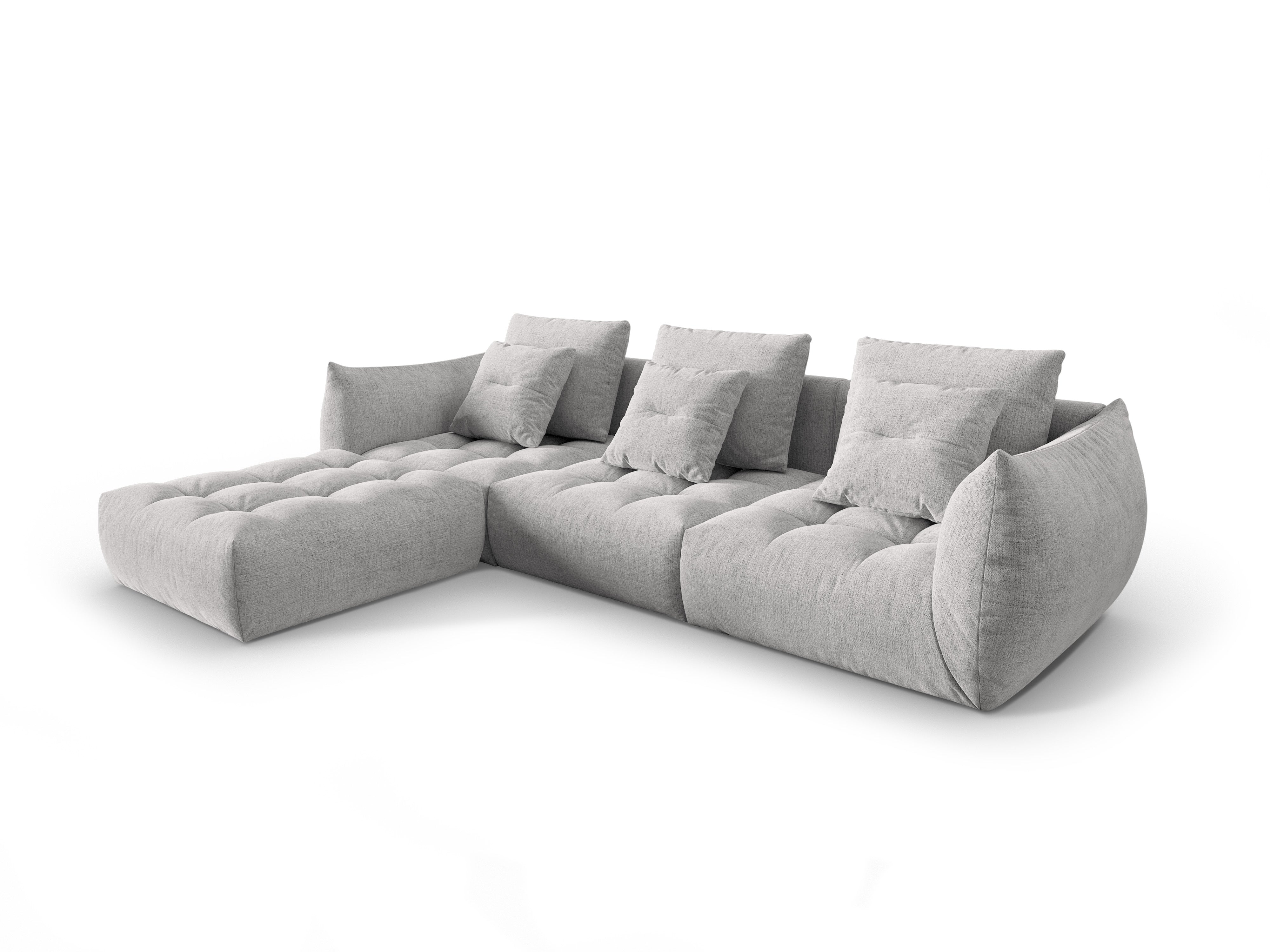 Narożnik modułowy BLOOM srebrny szenil – sofa narożna