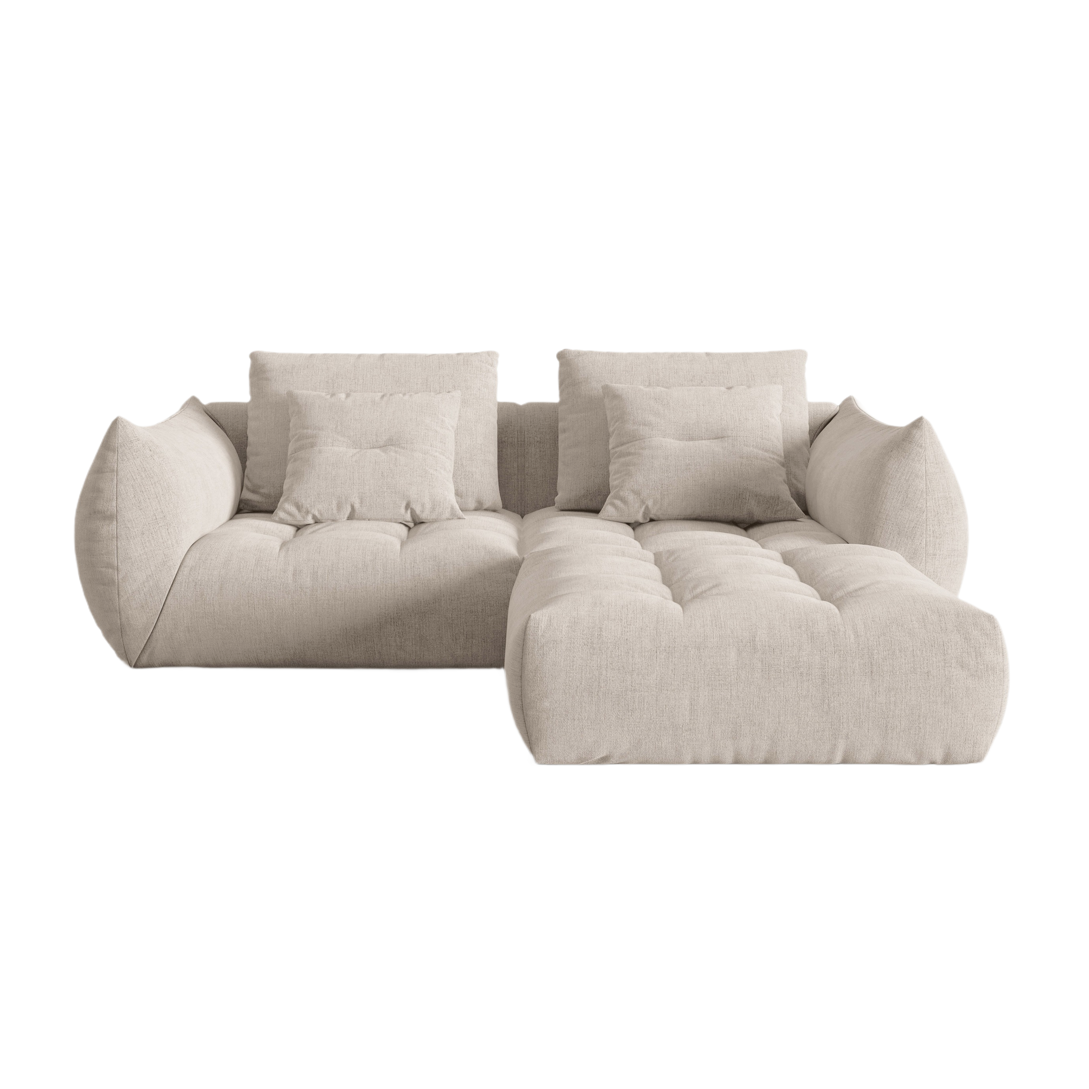 Modular corner sofa for 3 people BLOOM dark beige chenille