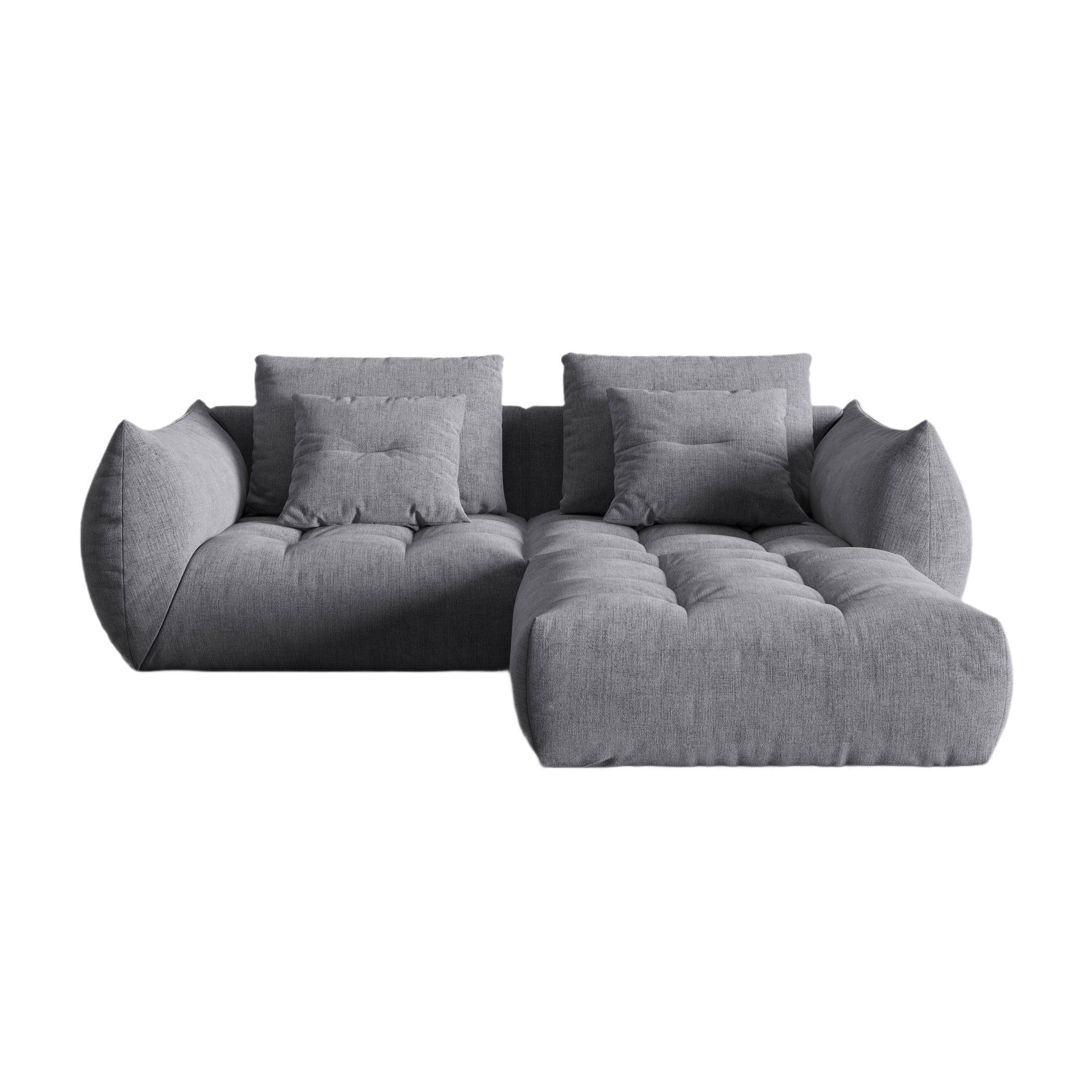 Modulaire 3-zits hoekbank BLOOM grijs chenille