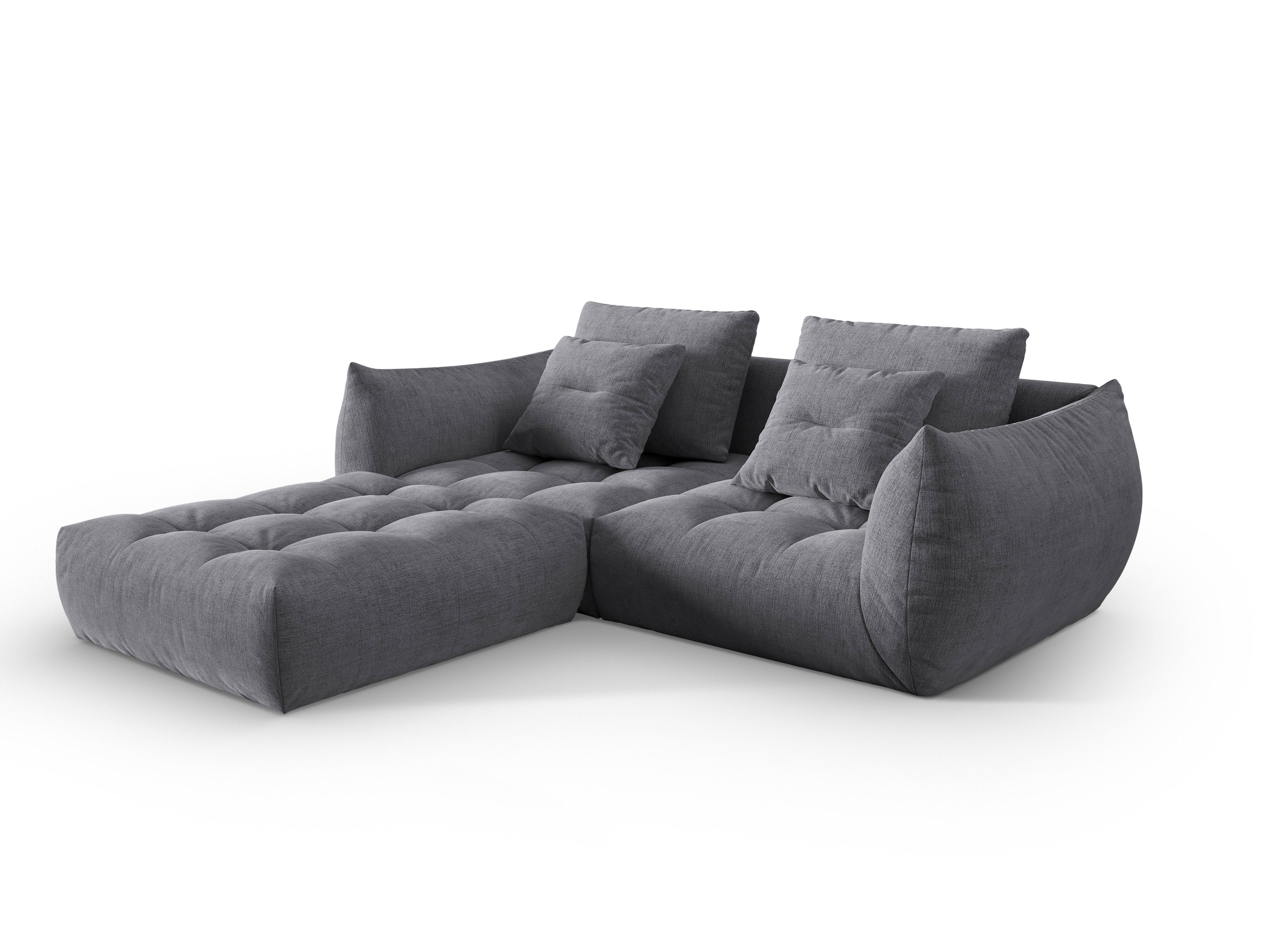 Modulaire 3-zits hoekbank BLOOM grijs chenille