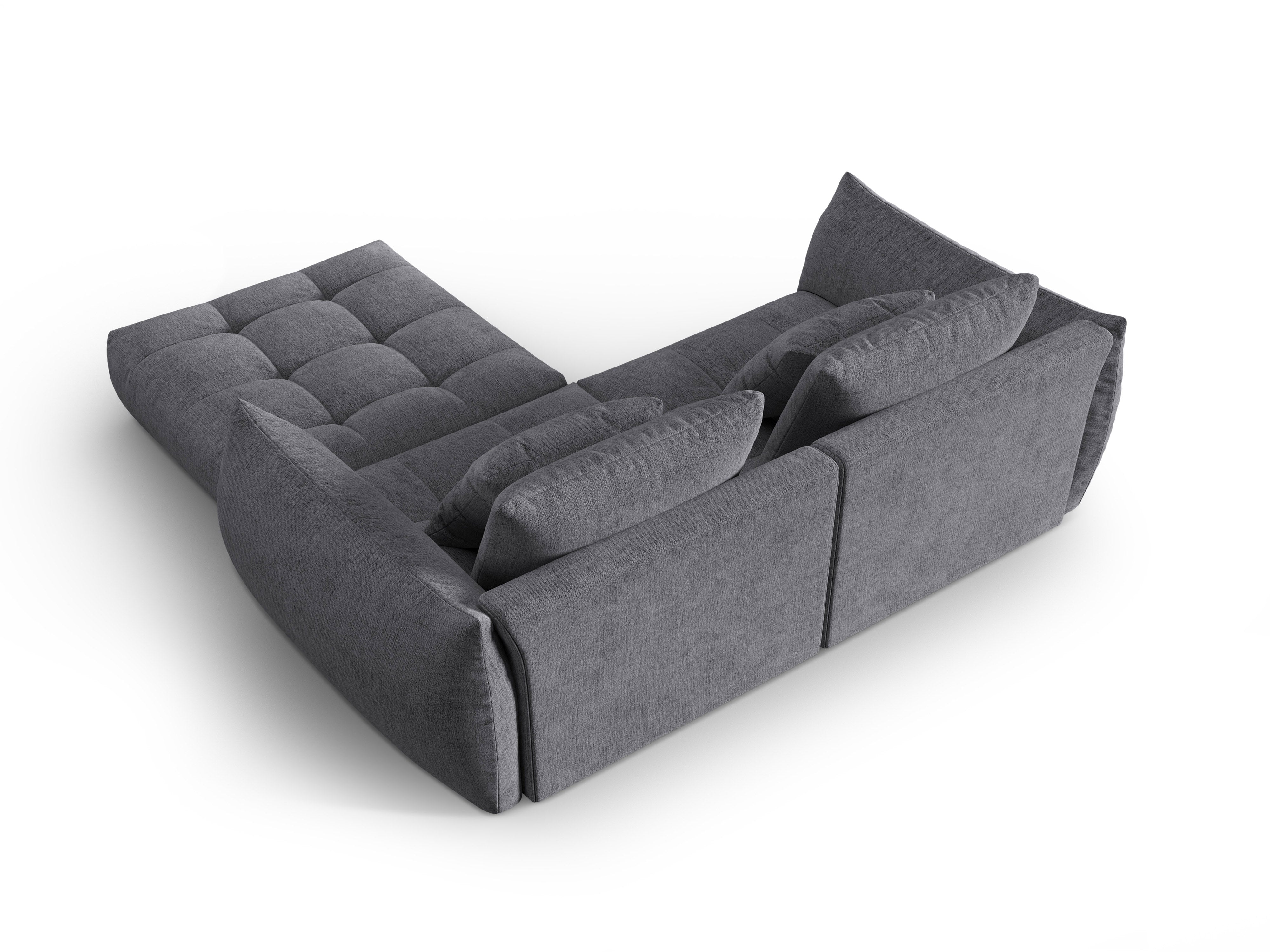 Modulaire 3-zits hoekbank BLOOM grijs chenille