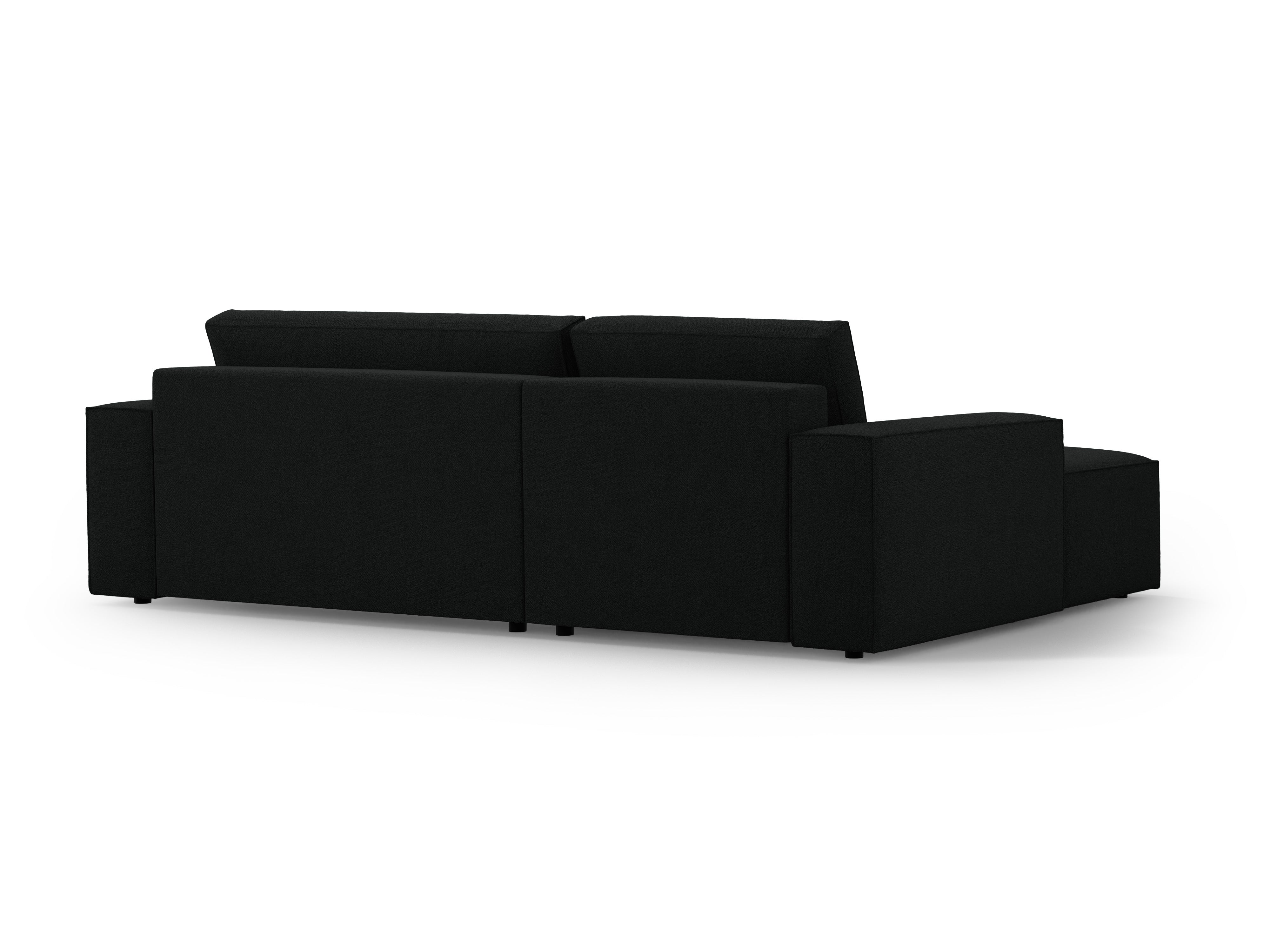 Left-facing corner sofa bed JODIE black boucle