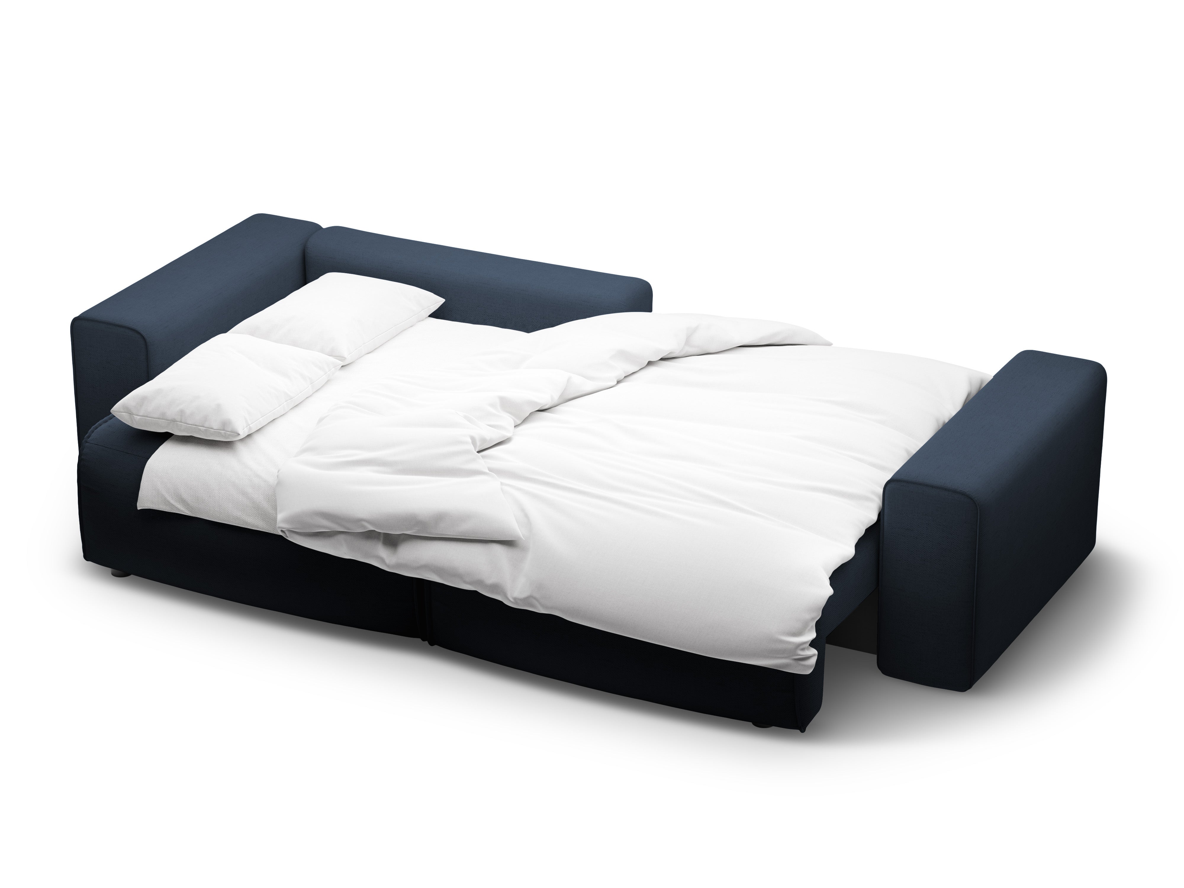 Linksseitiges 3-Sitzer-Sofa mit Schlaffunktion VICTOR in königsblauem Chenille