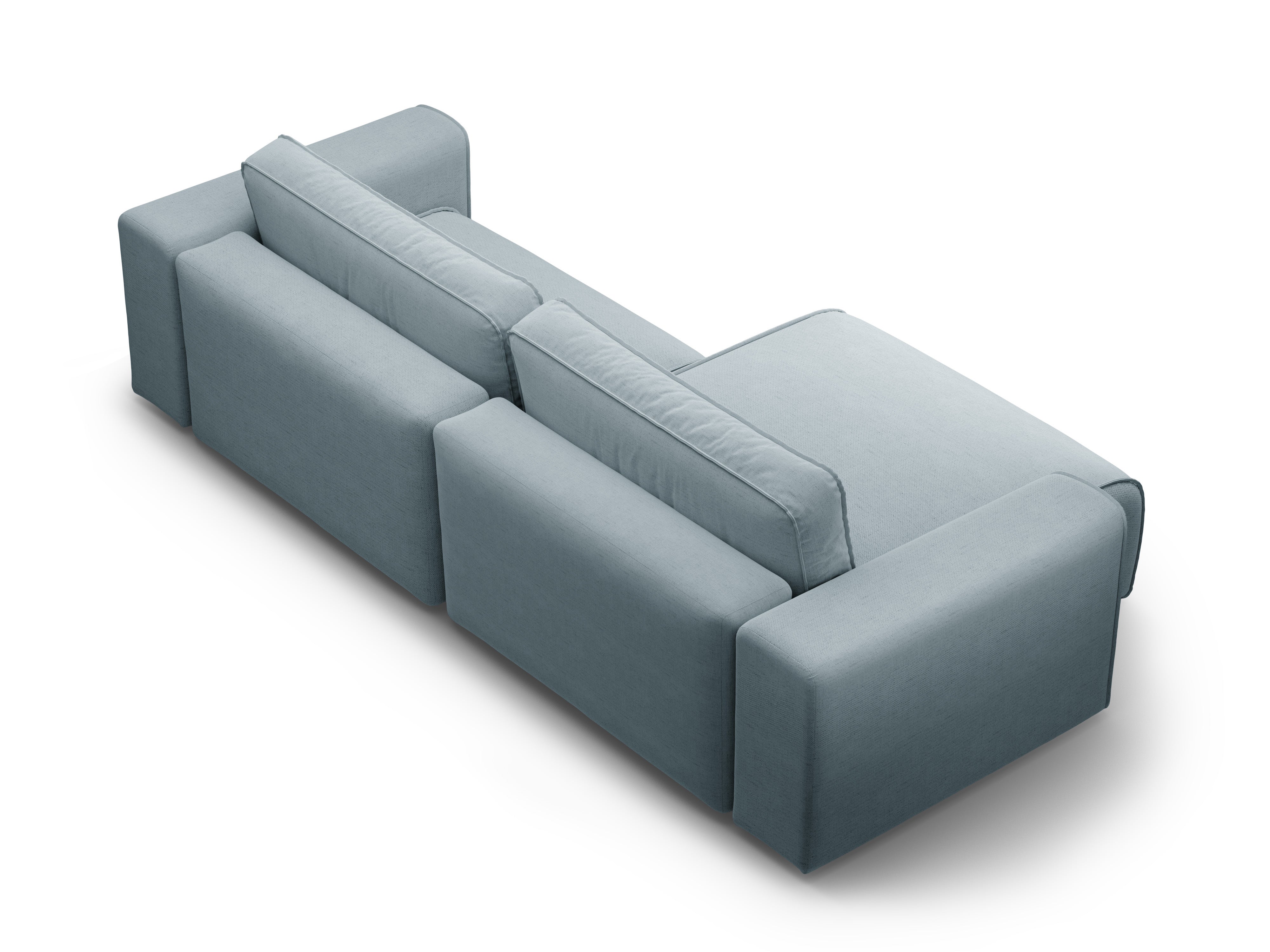 Linksseitiges 3-Sitzer-Sofa mit Schlaffunktion VICTOR in hellblauem Chenille