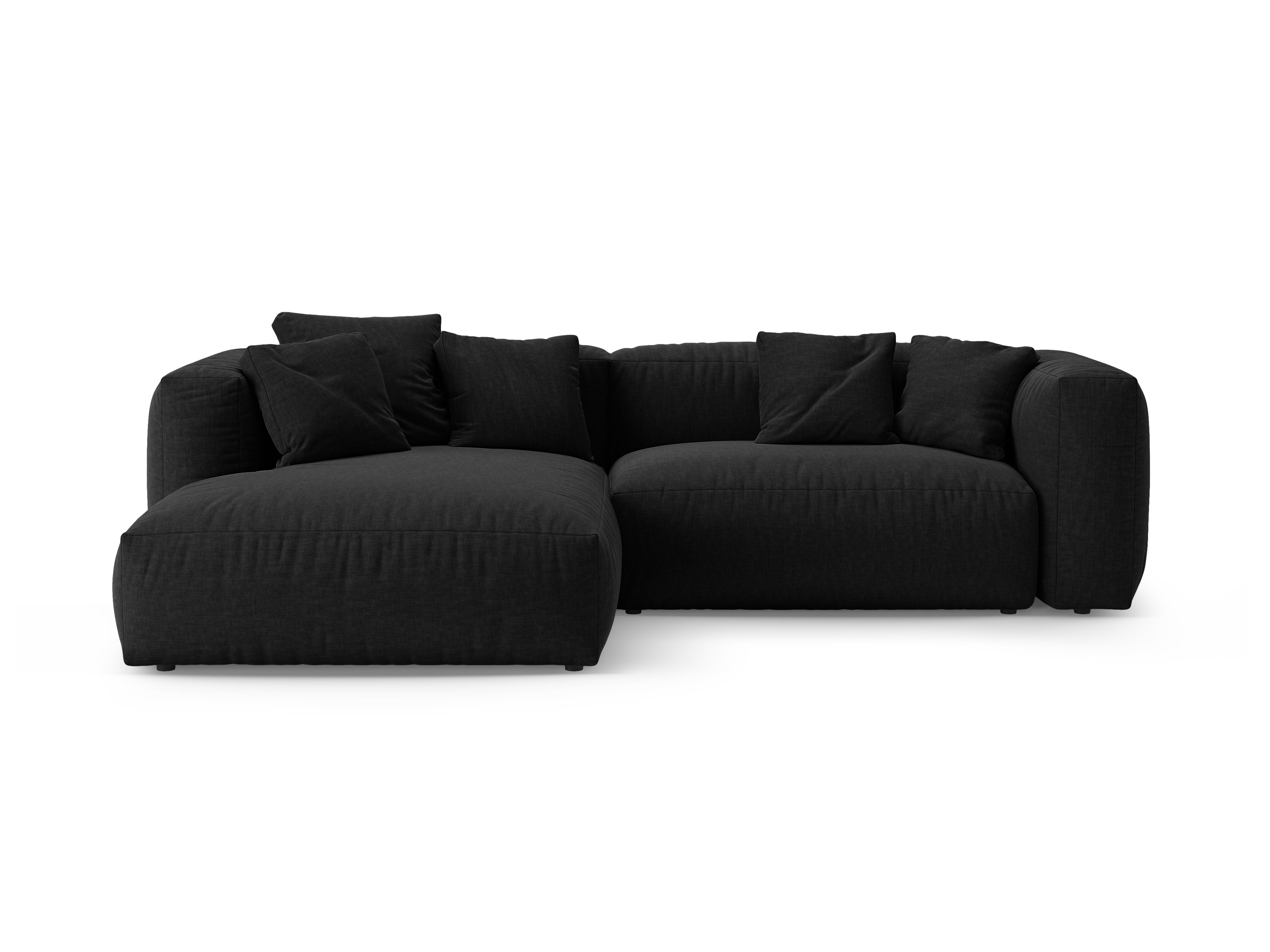 Ecksofa links mit Schlaffunktion MARTINA schwarz