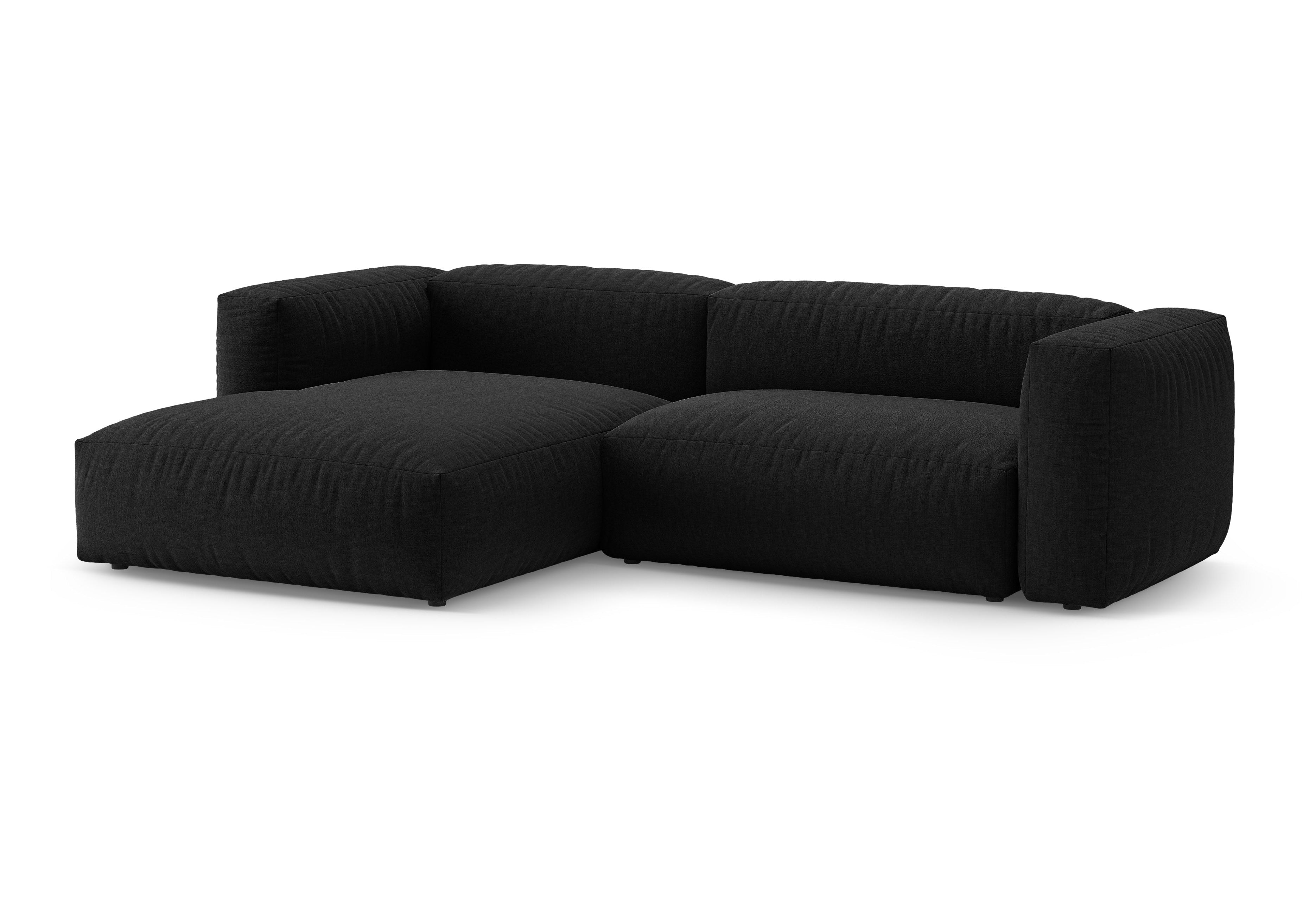 Ecksofa links mit Schlaffunktion MARTINA schwarz