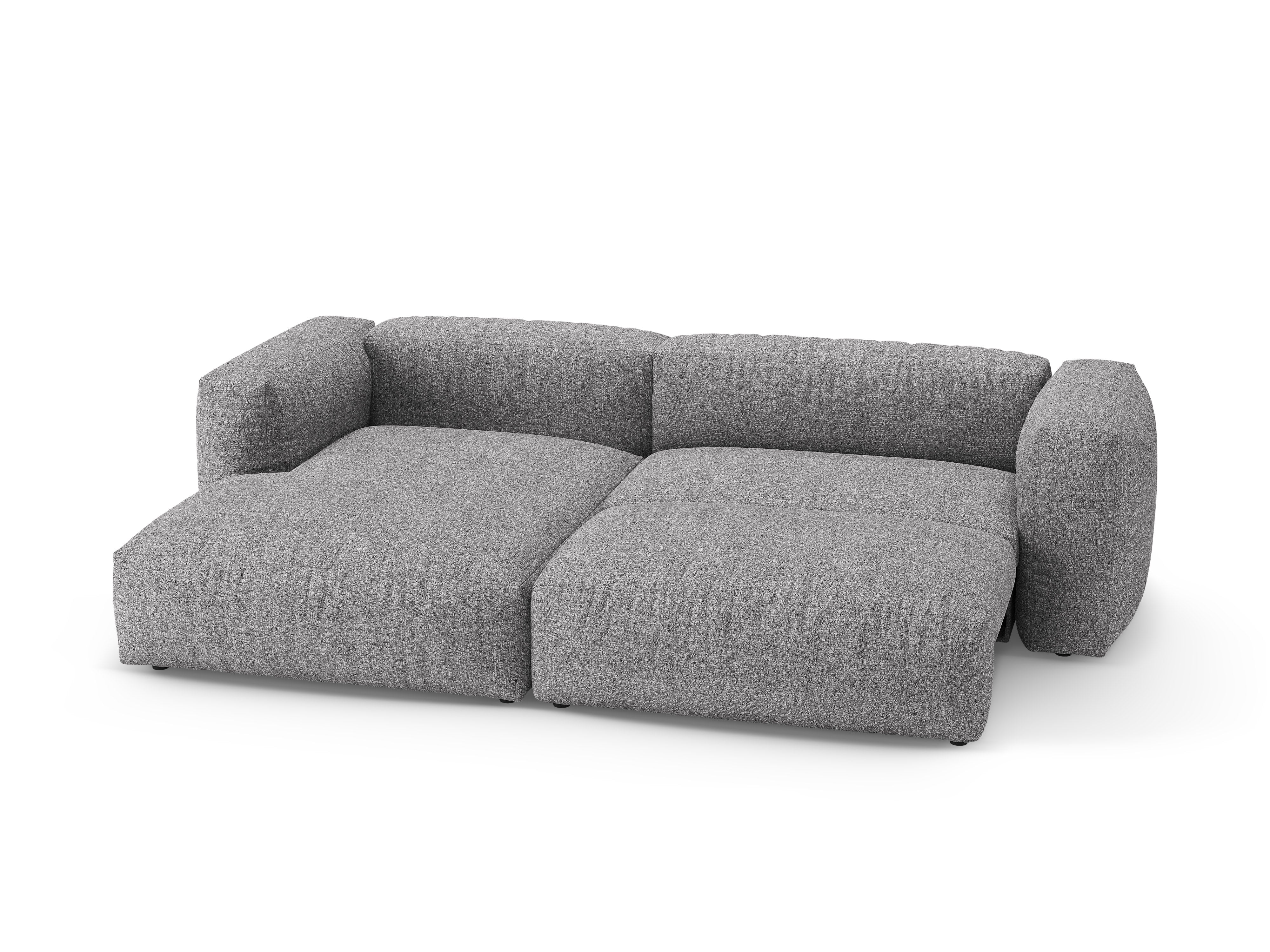 Links hoekbank met slaapfunctie MARTINA grafiet boucle